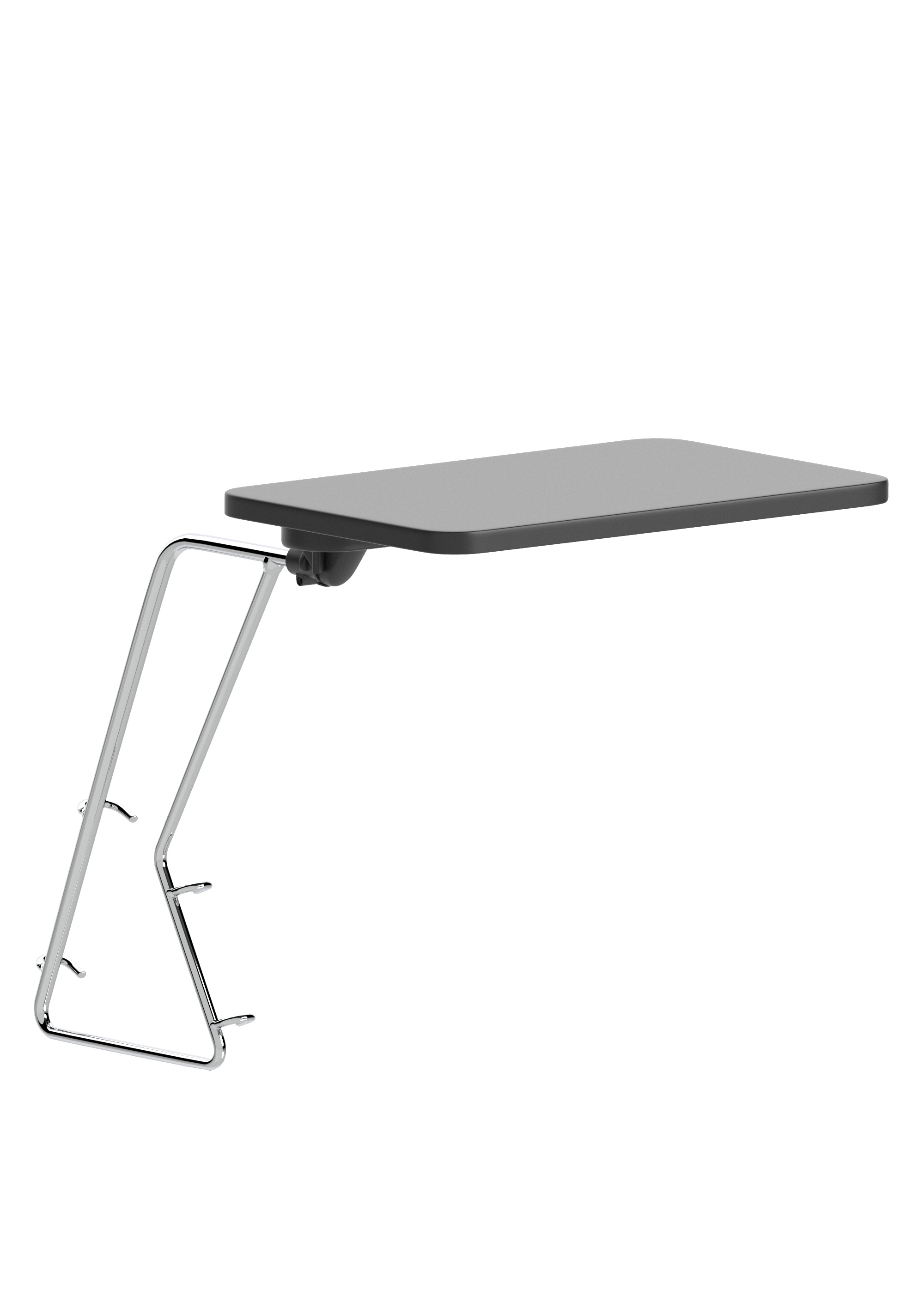 Milan Right Hand Foldaway Poly Writing Table — Black