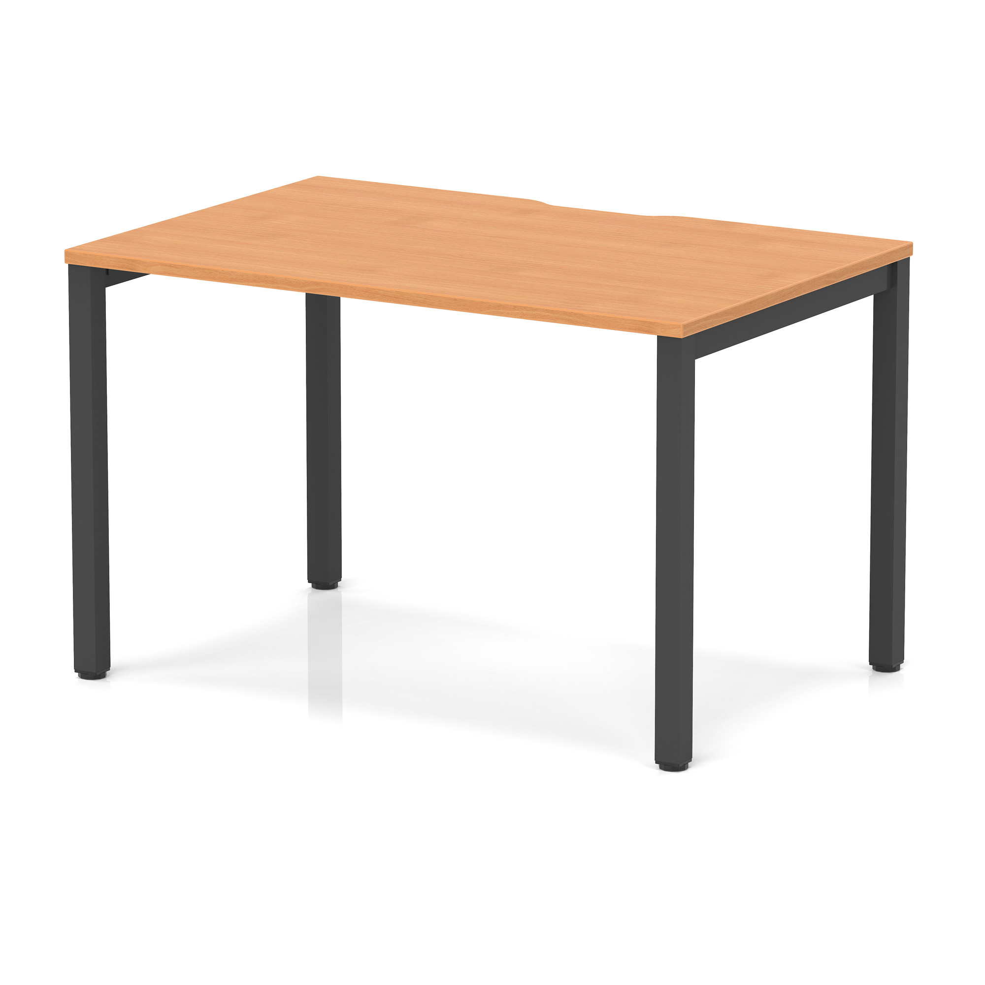 Evolve Plus Single Starter Bench Desk — Beech / Black Frame