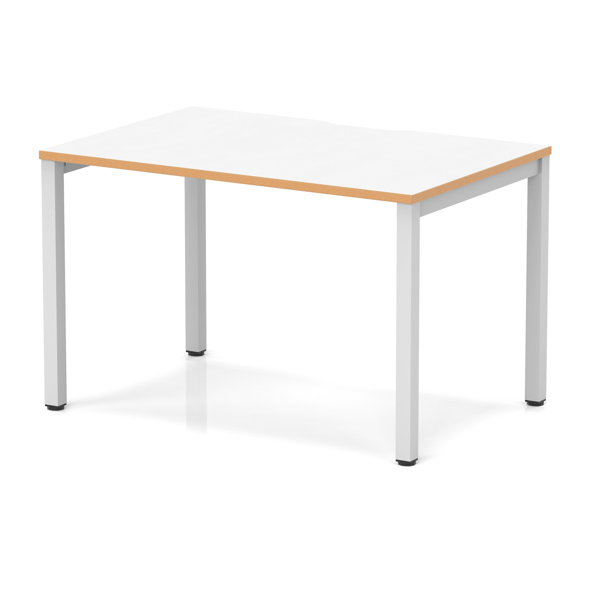 White & Natural Wood / Silver Frame