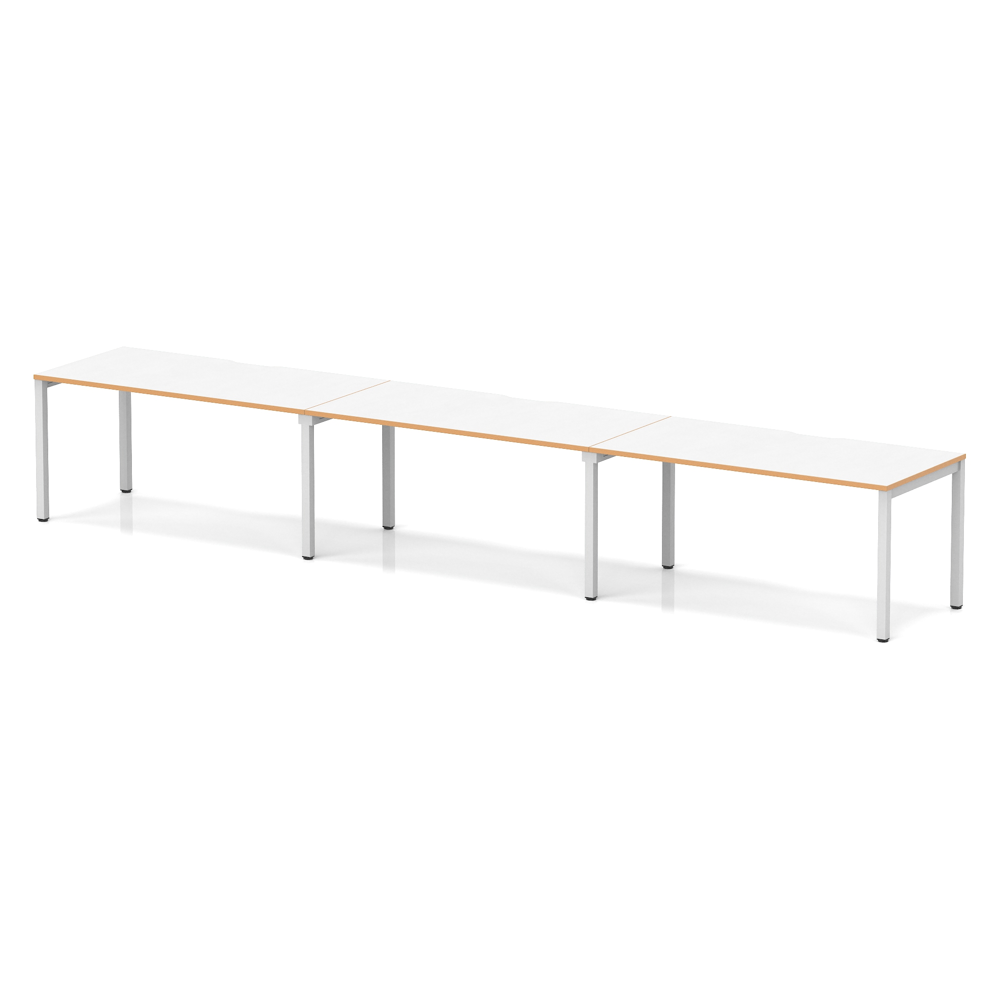 White & Natural Wood / Silver Frame