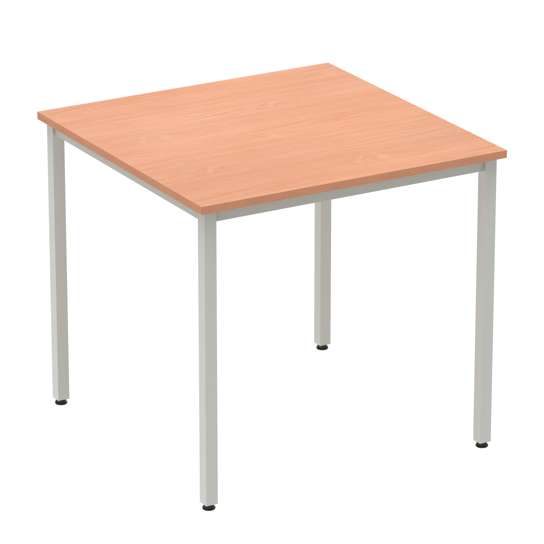 Impulse Straight Table Box Frame Leg — Beech / Silver Frame