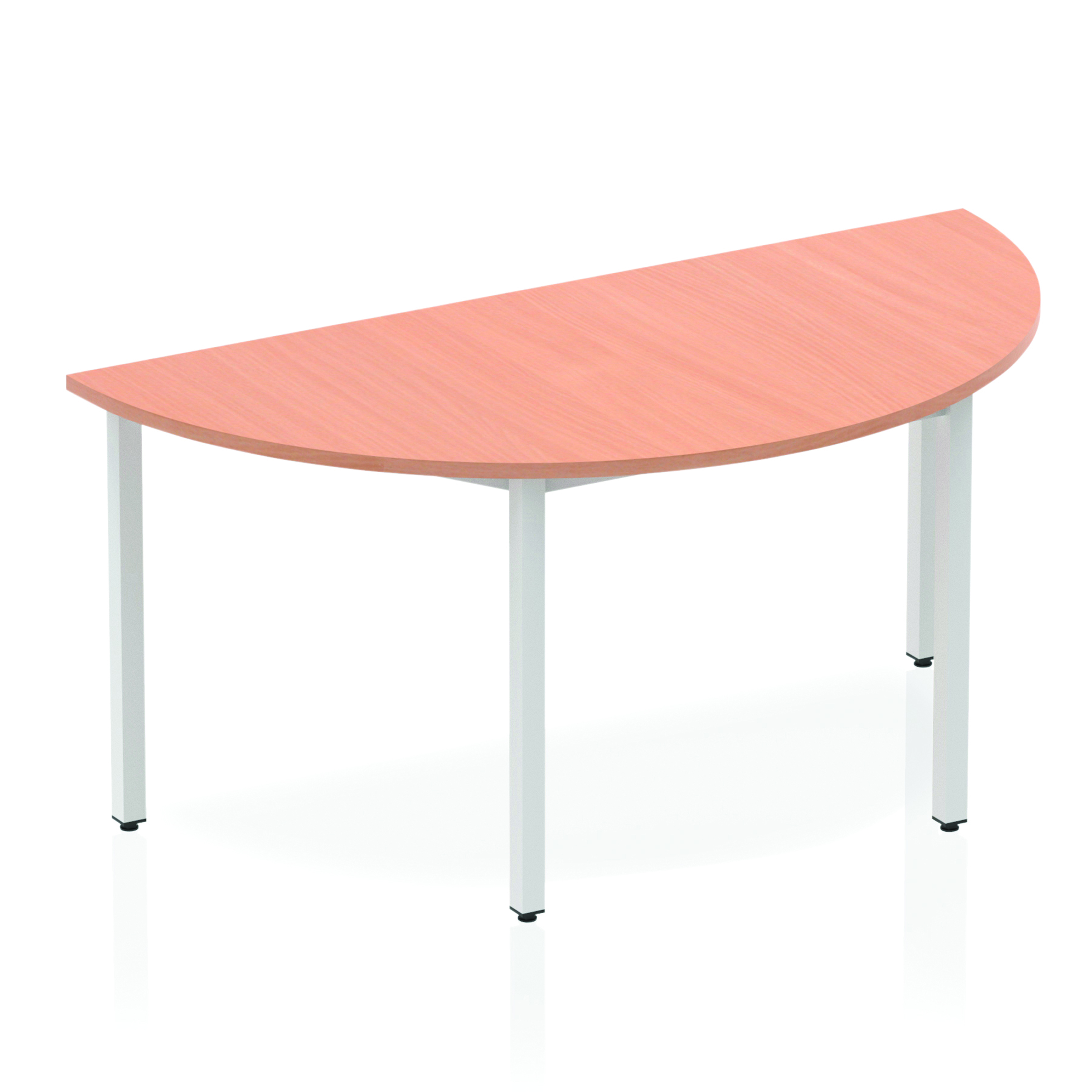 Impulse Semi-Circle Table Box Frame Leg — Beech / Silver Frame