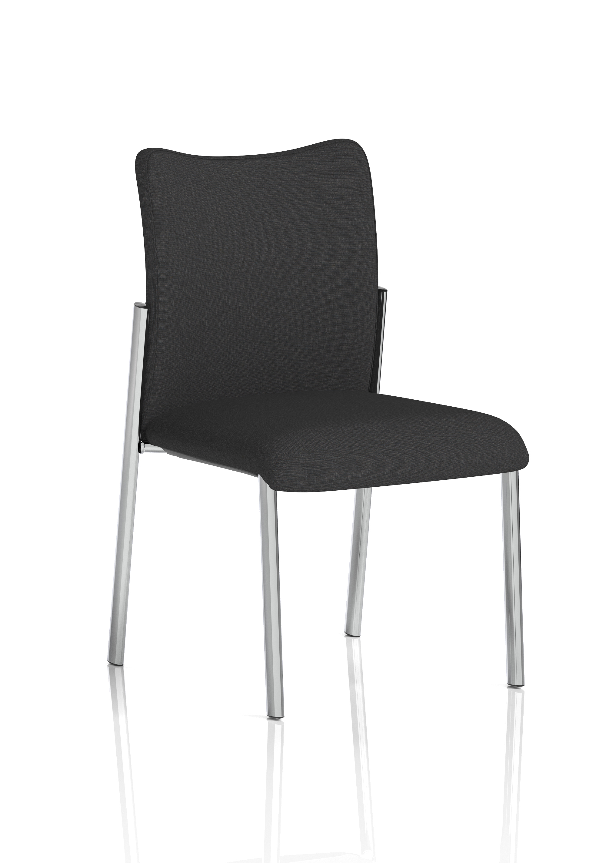 Academy Stacking Medium Back Visitor Office Chair — Black & Chrome