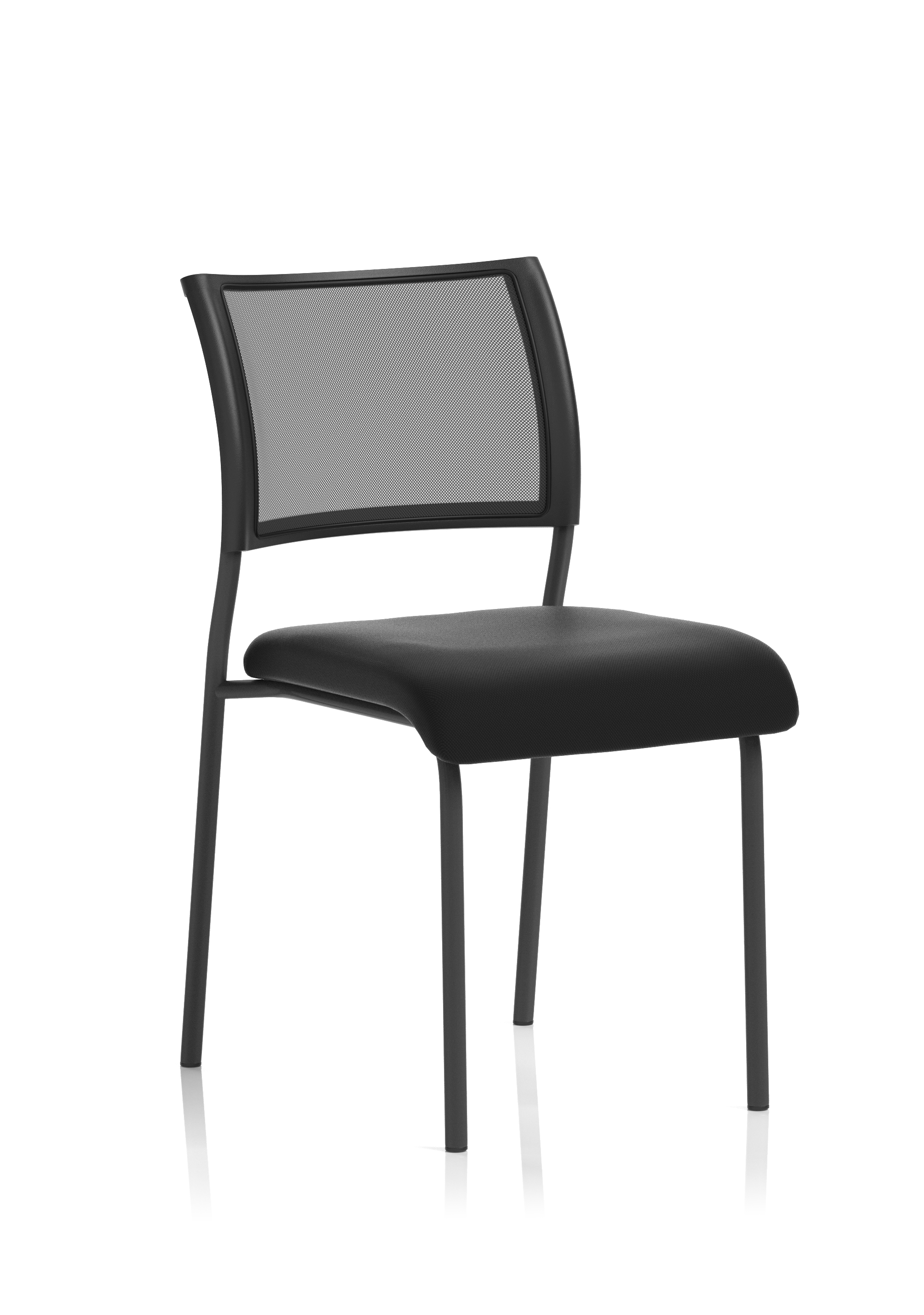 Brunswick Medium Back Stacking Visitor Office Chair — Black