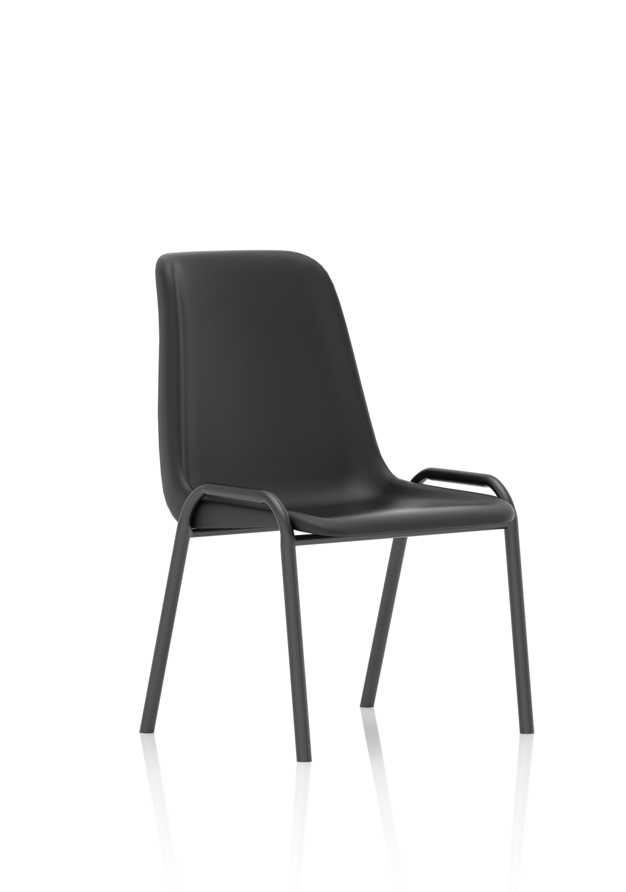 Polly Medium Back Stacking Polypropylene Visitor Chair — Black