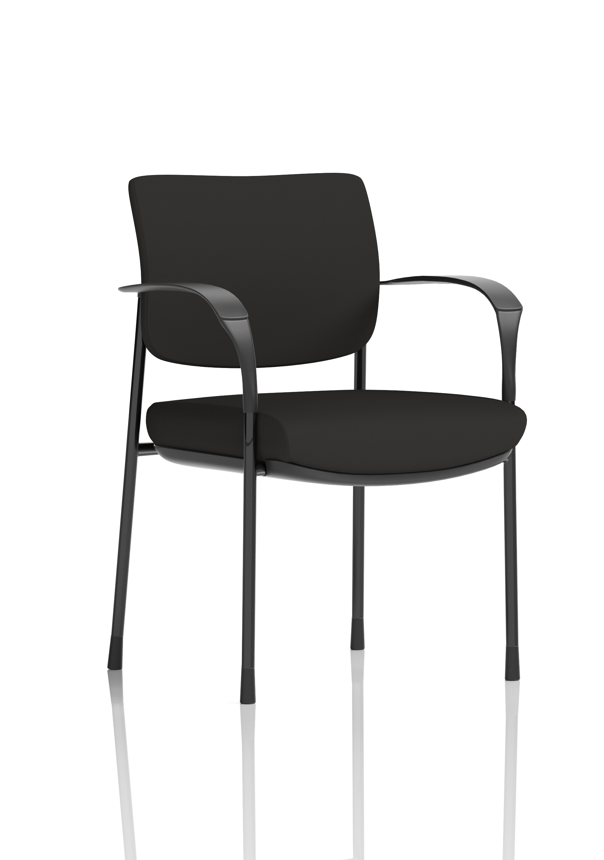 Brunswick Deluxe Medium Back Stacking Visitor Office Chair with Arms — Black