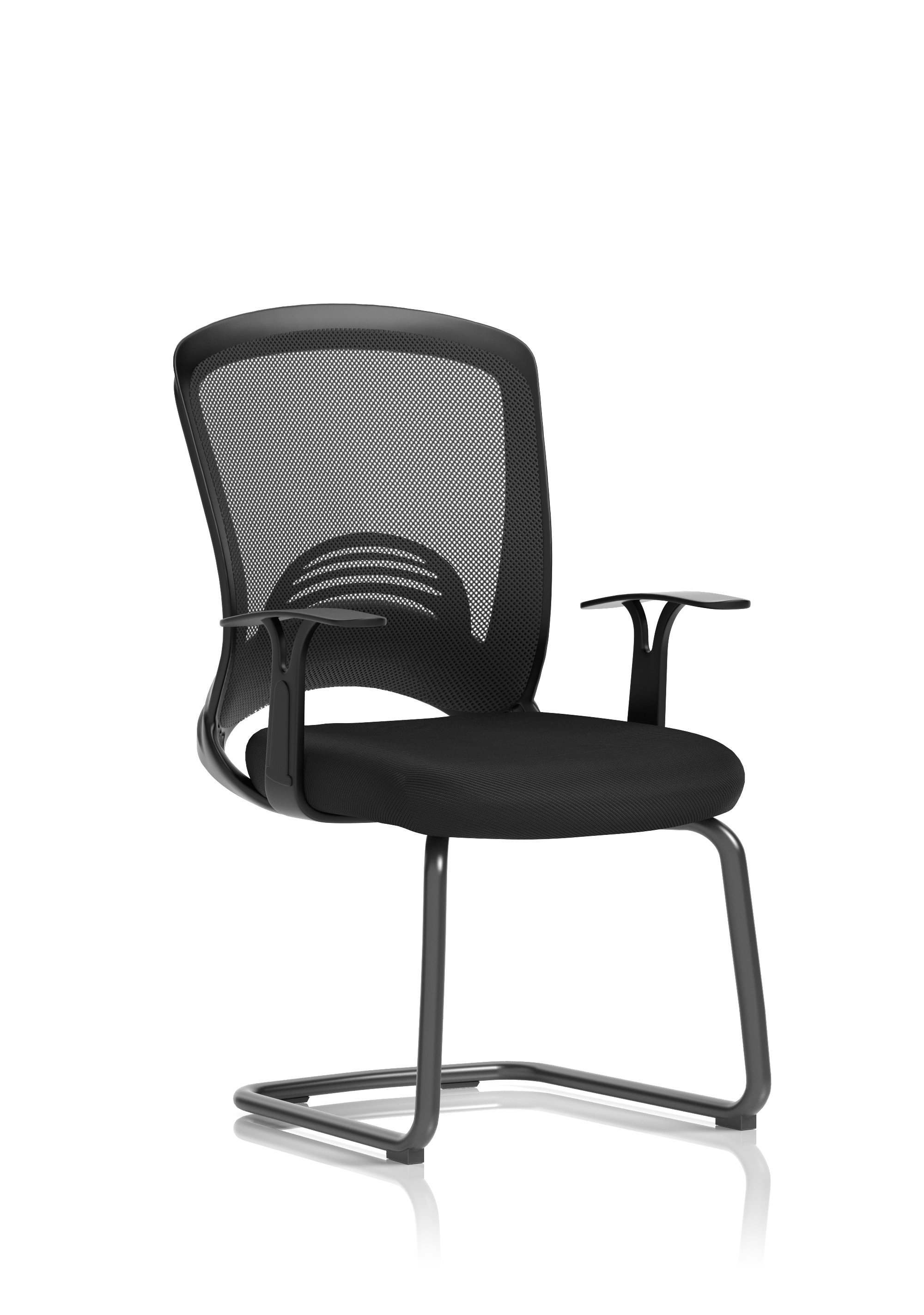 Astro Visitor Cantilever Leg Mesh Chair — Black