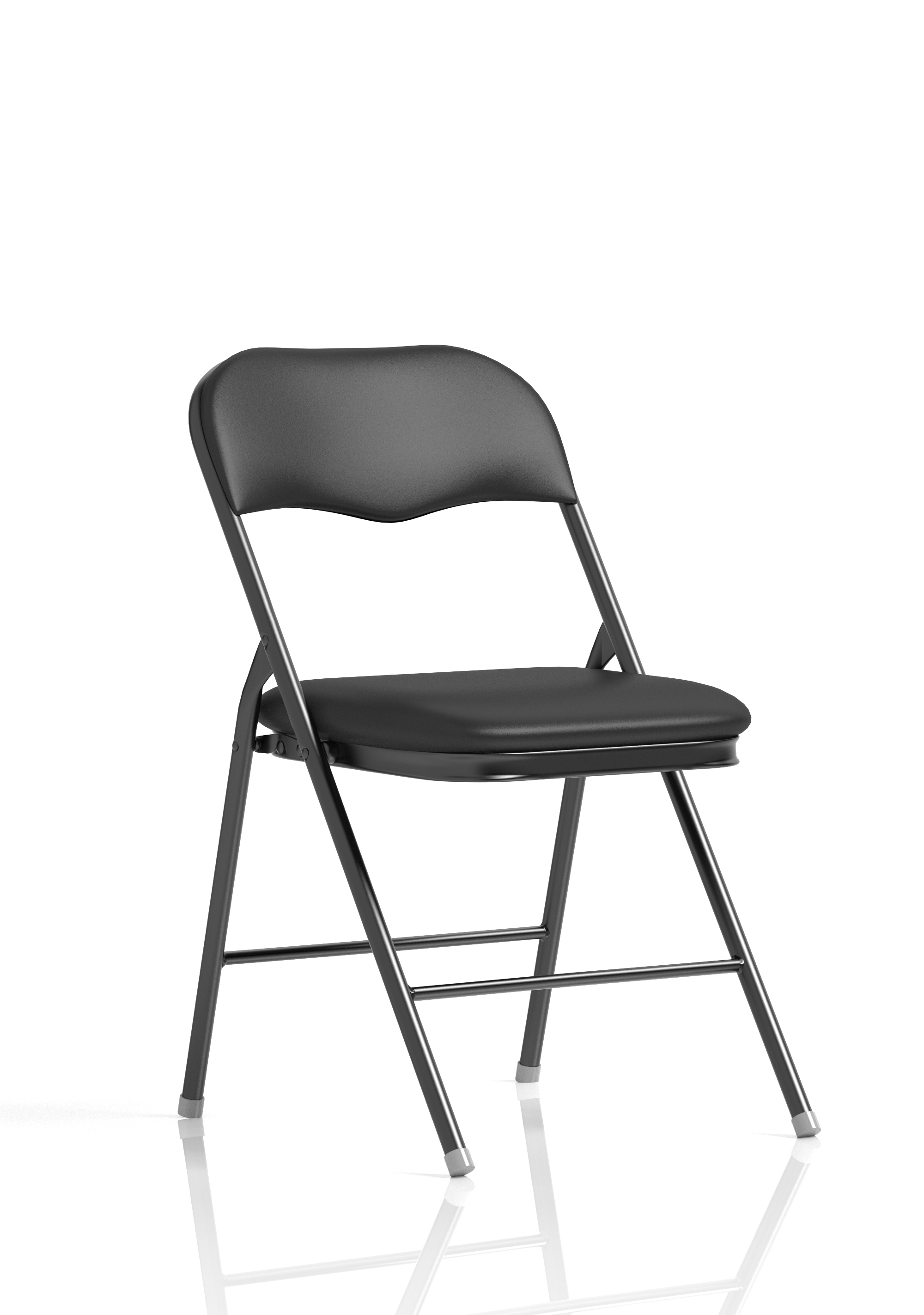 Sicily Black Polyurethane Folding Chair — Black