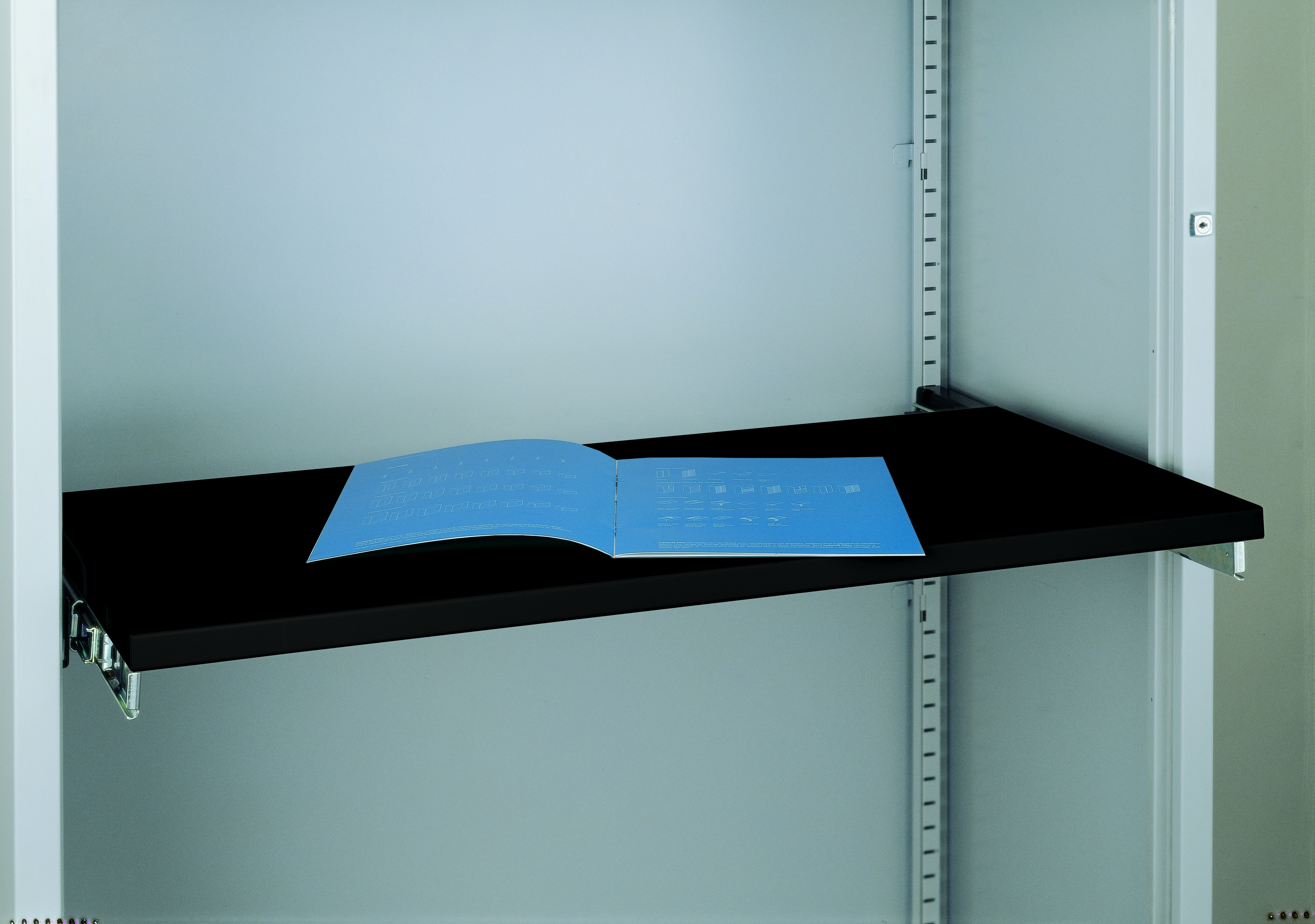 Qube by Bisley Roll Out Reference Shelf — Black