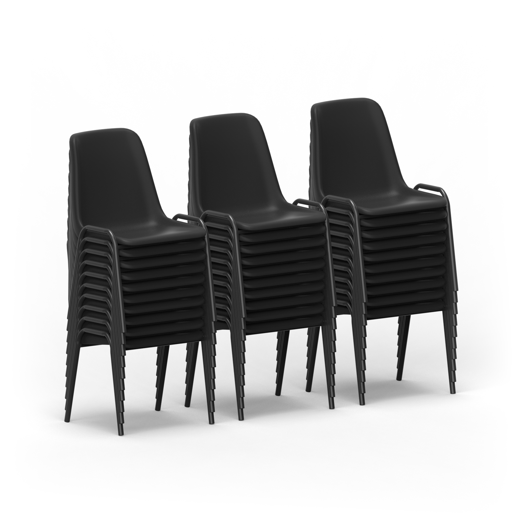Polly Stacking Visitor Chair Black Polypropylene (Bundle of 30)