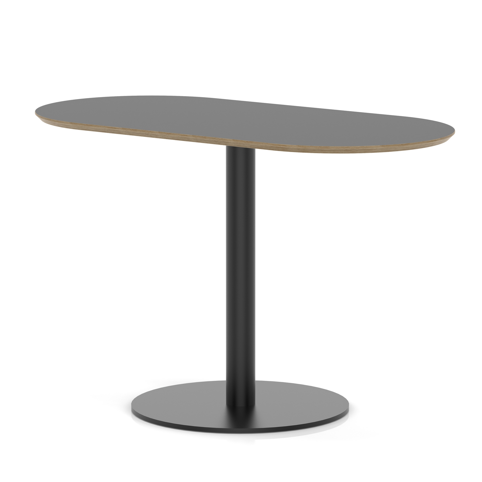 Brixworth 1200mm Oblong Coffee Table With Disc Base — Black