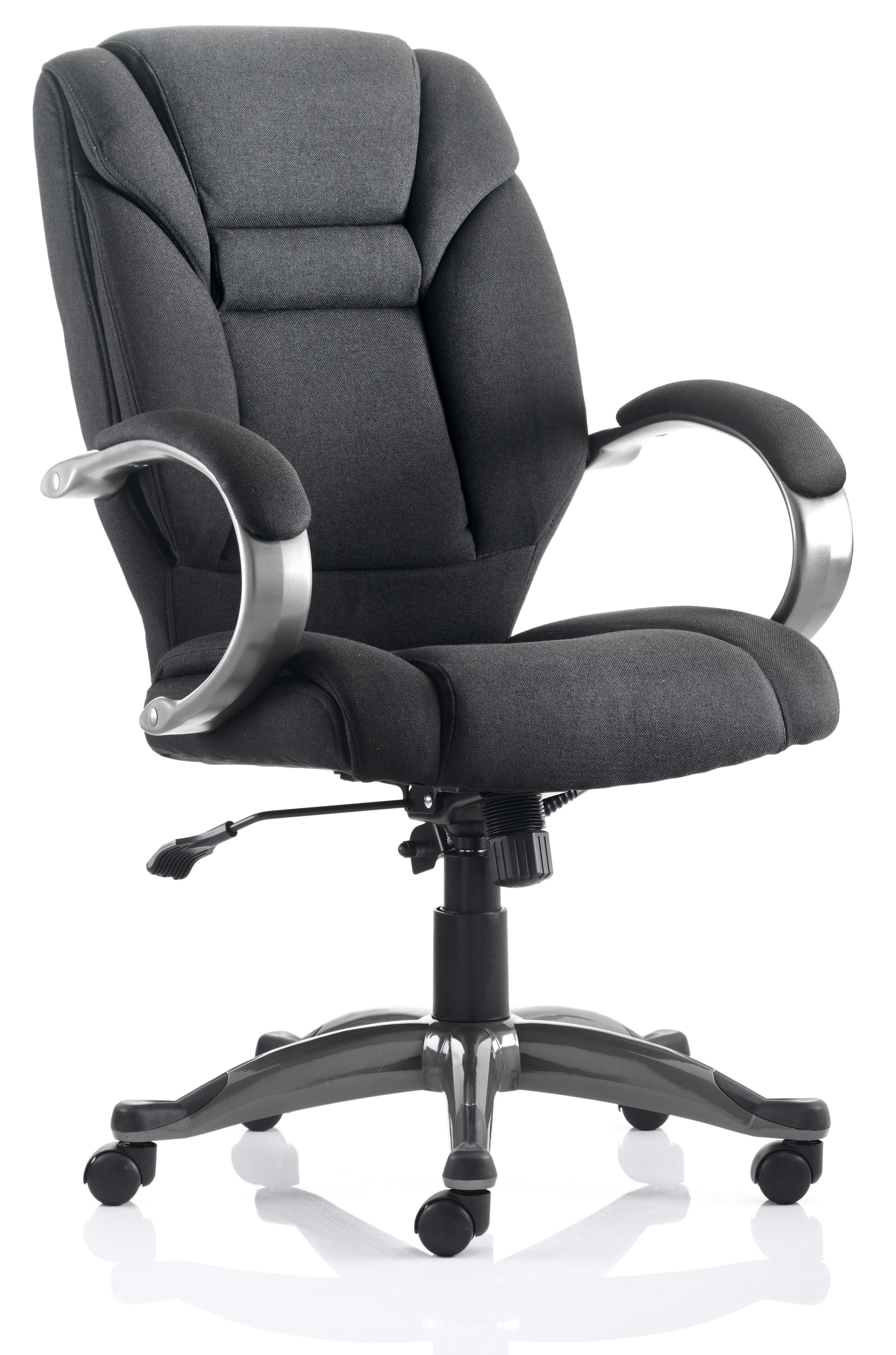 Galloway High Back Executive Office Chair with Arms — Black & Gunmetal Grey