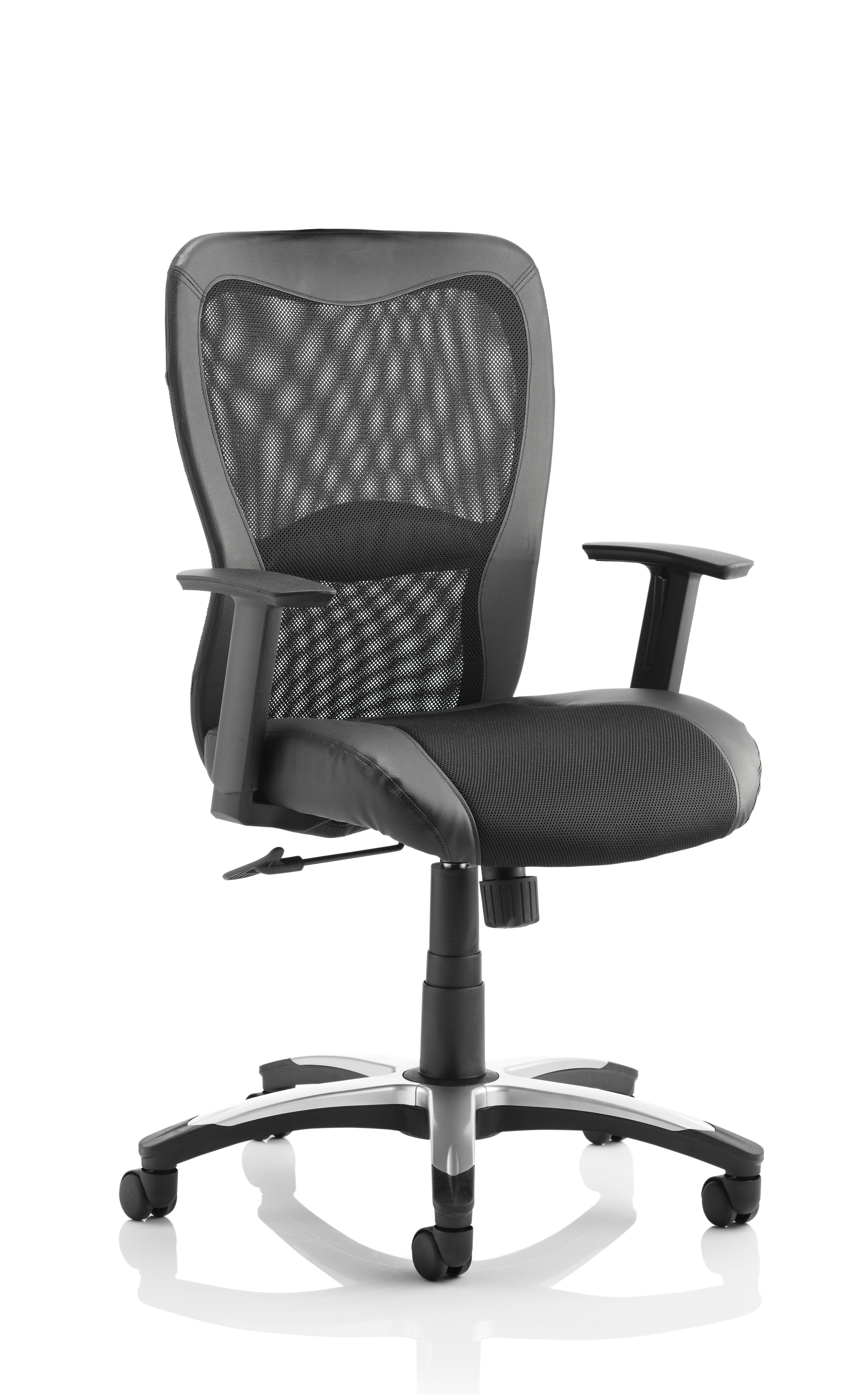 Victor II Mesh Back Executive Office Chair with Arms — Black & Black & Chrome
