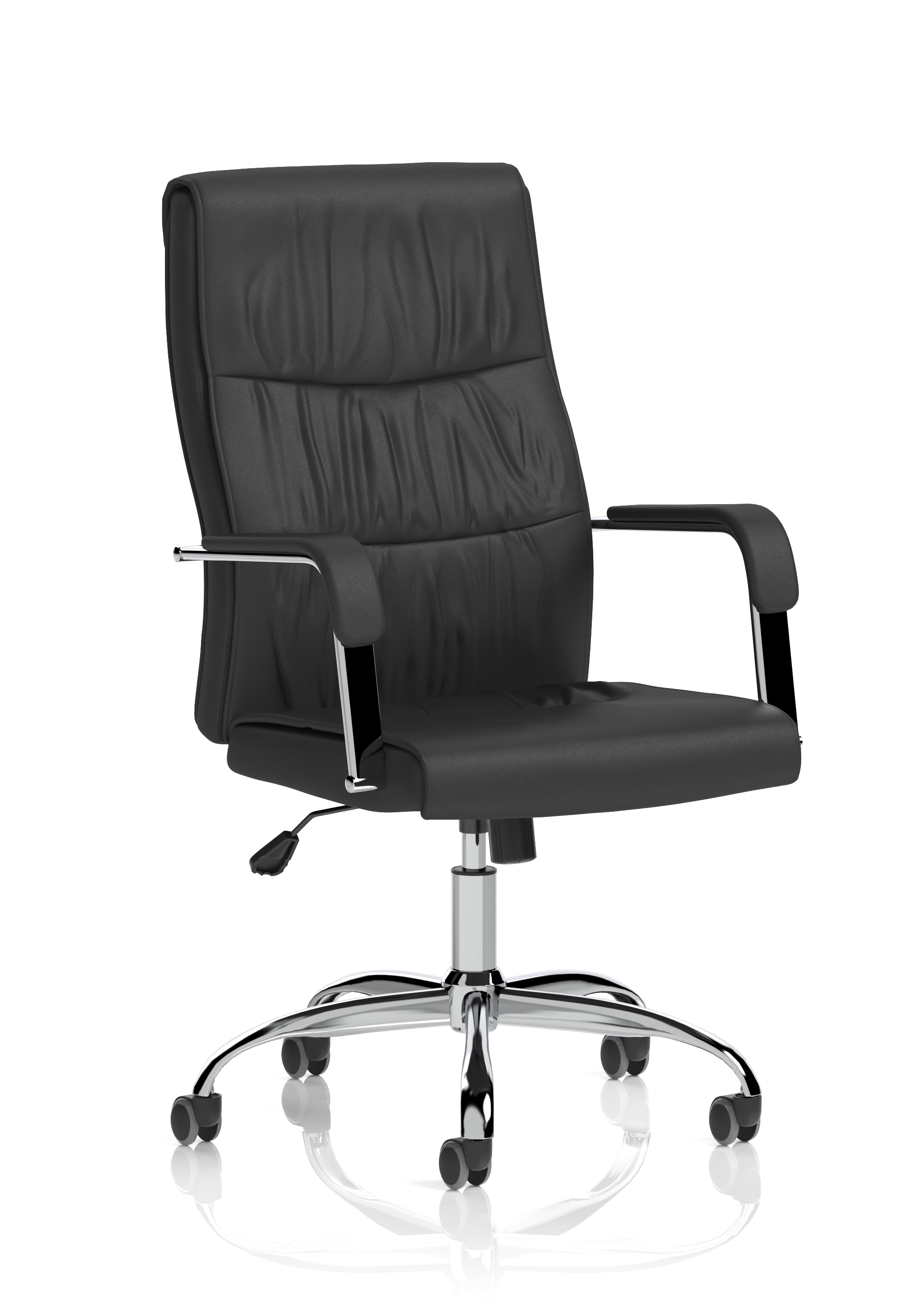 Carter High Back Black Leather Executive Office Chair with Arms — Black