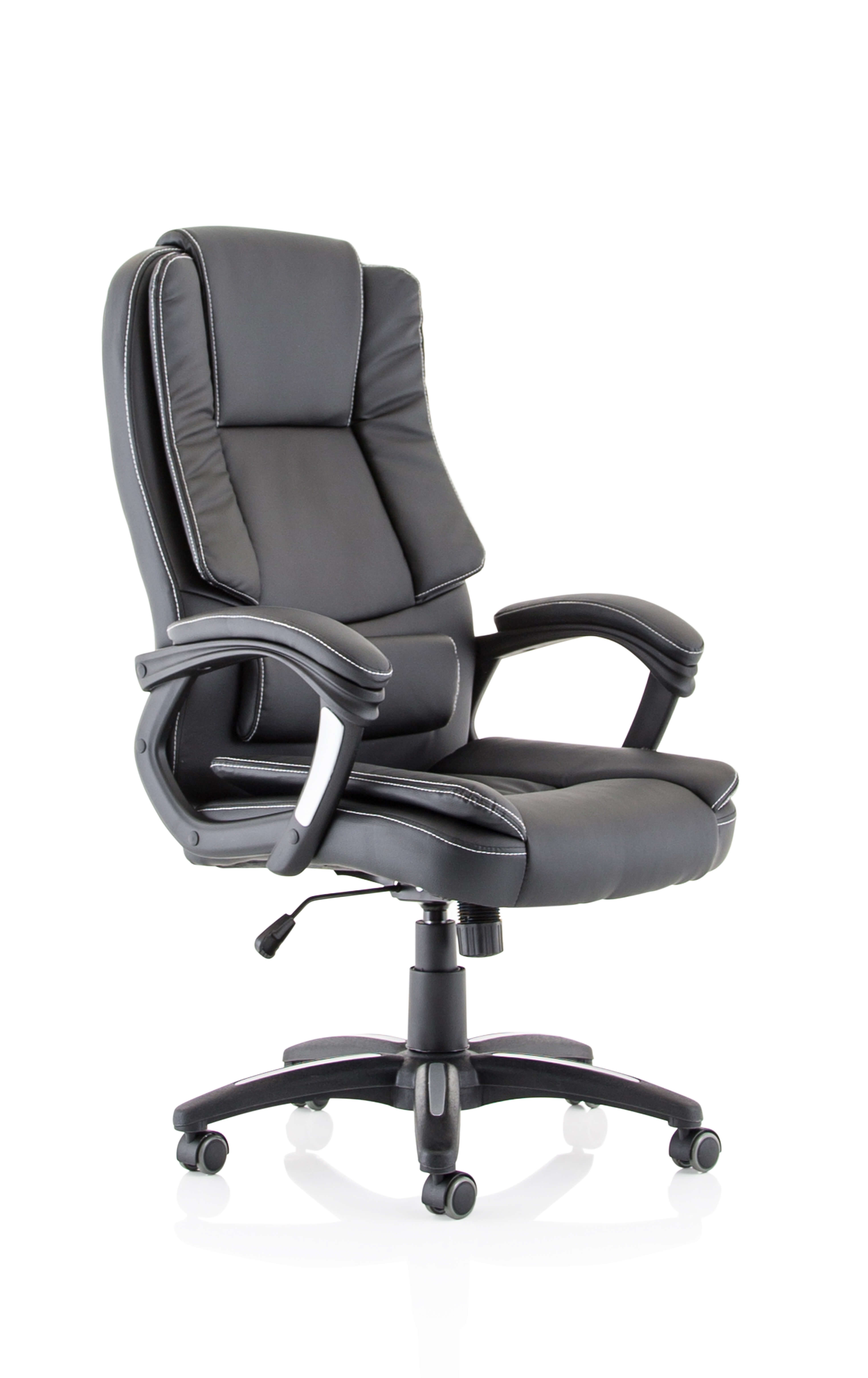 Dakota High Back Black Leather Executive Office Chair with Arms — Black