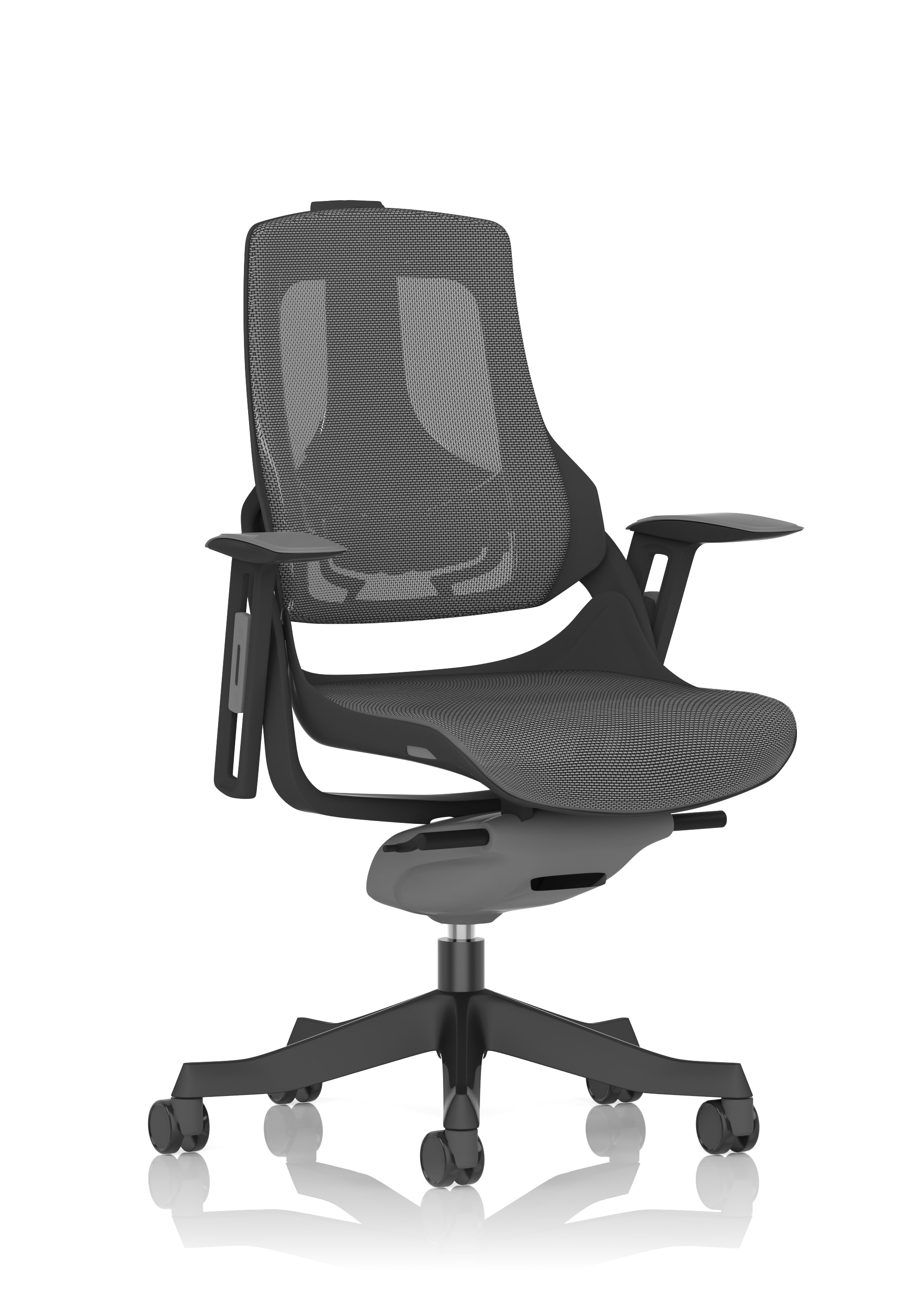 Zure High Back Black Shell Executive Office Chair with Arms — Charcoal & Black