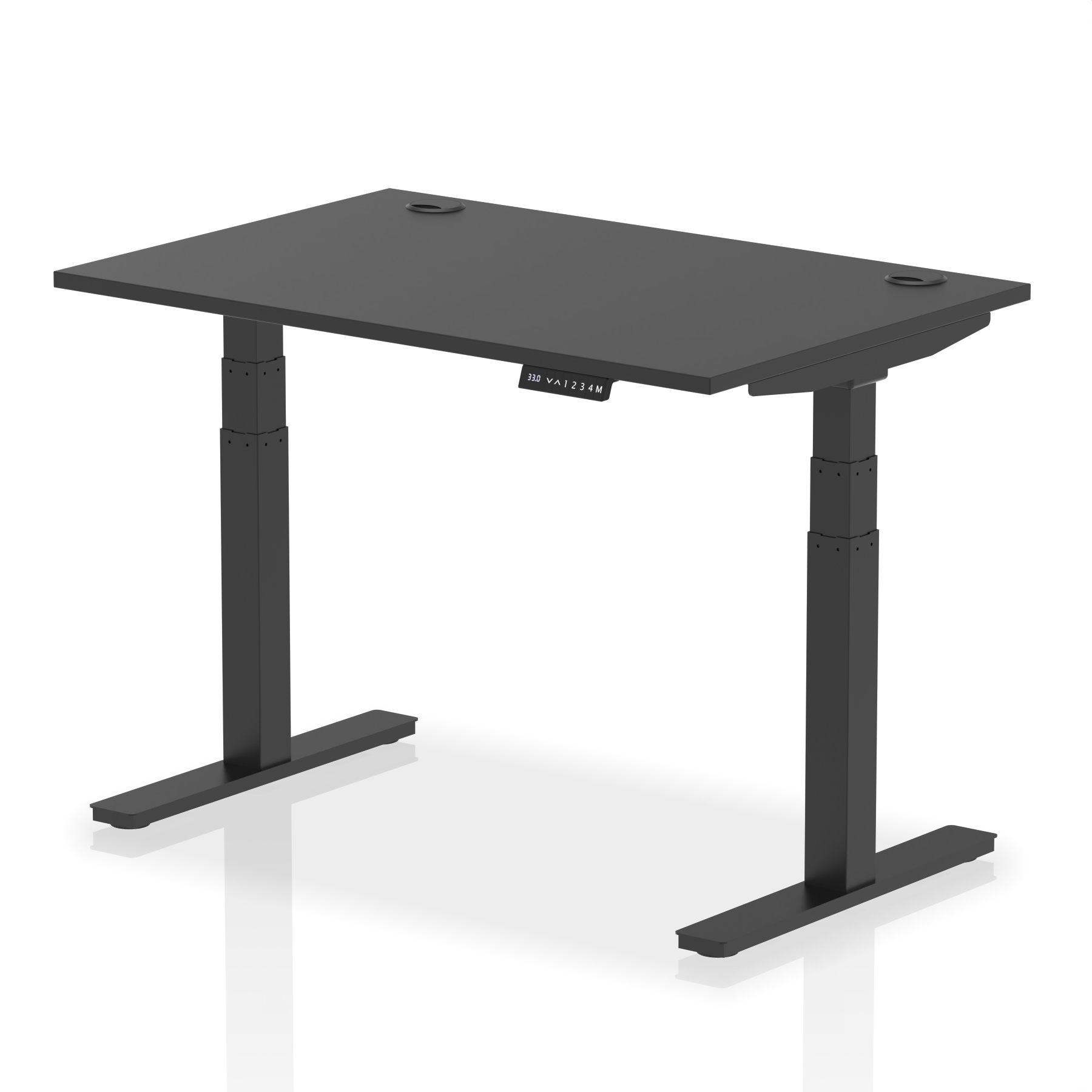 Air Height Adjustable Black Series Desk with Cable Ports — Black