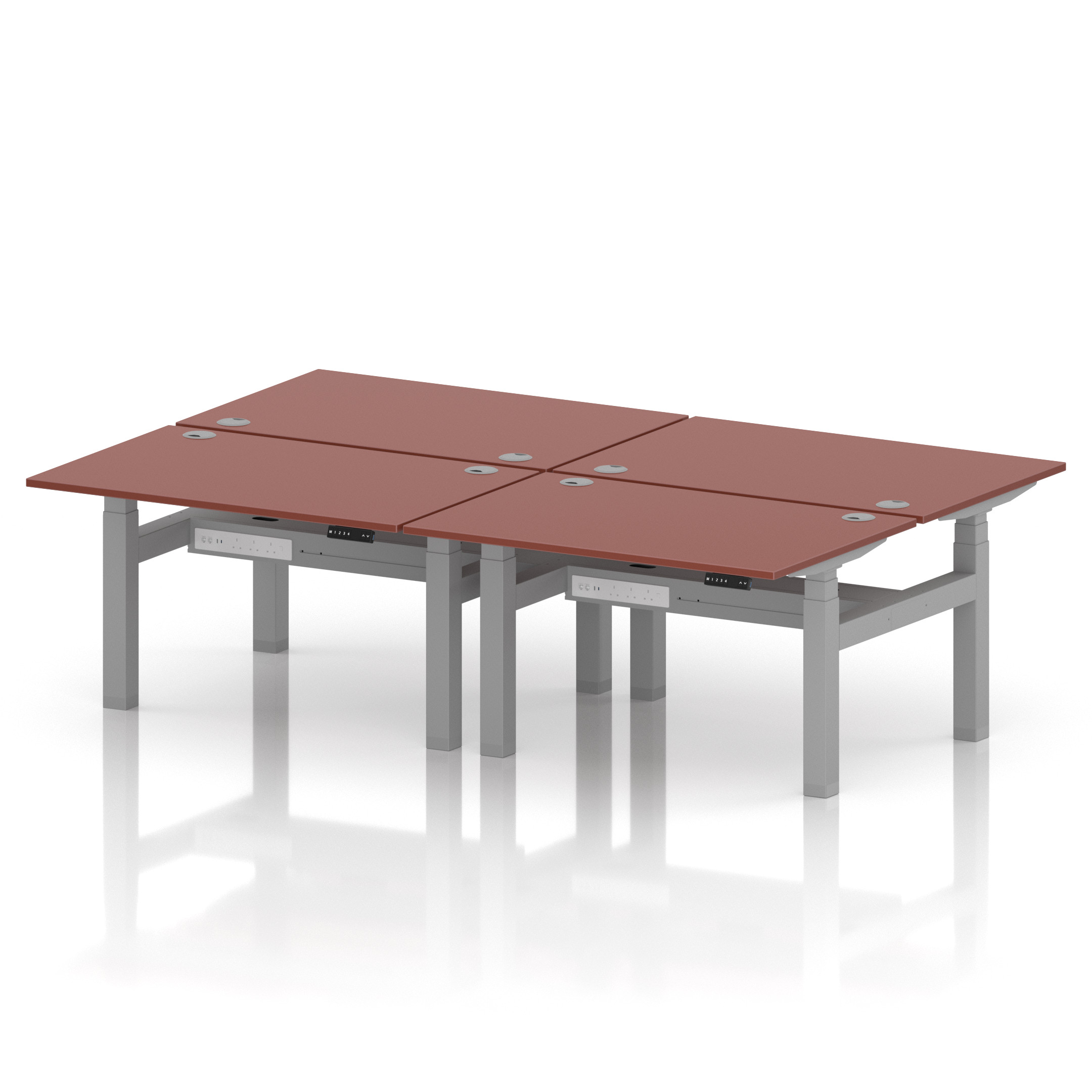 Air Back-to-Back Height Adjustable Bench Desk - 4 Person