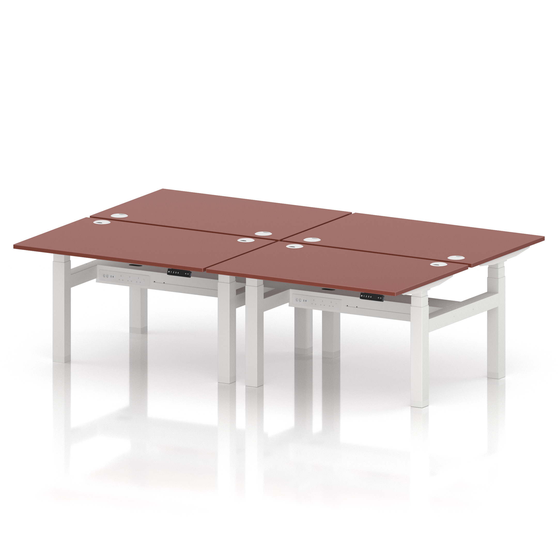 Air Back-to-Back Height Adjustable Bench Desk - 4 Person