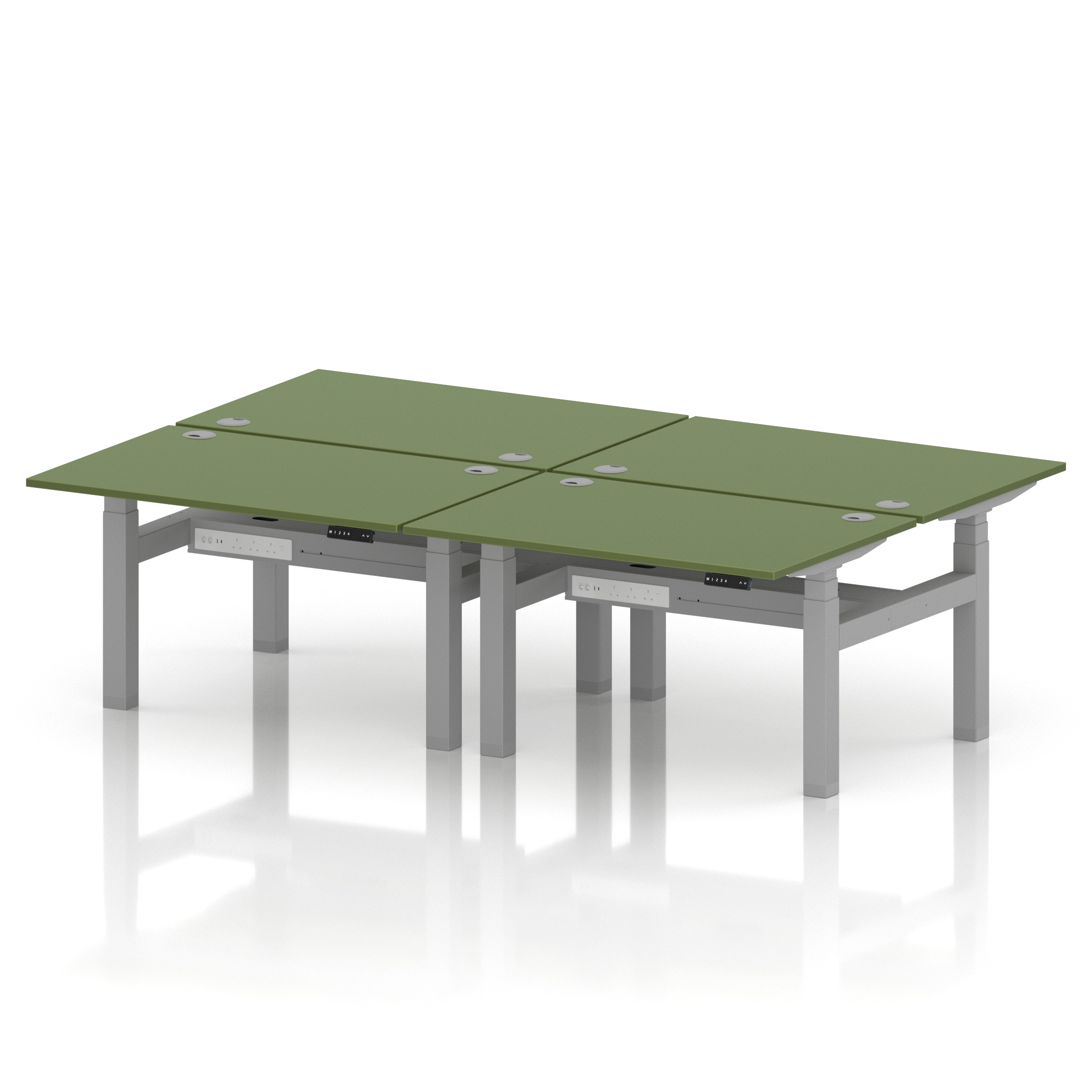Air Back-to-Back Height Adjustable Bench Desk - 4 Person
