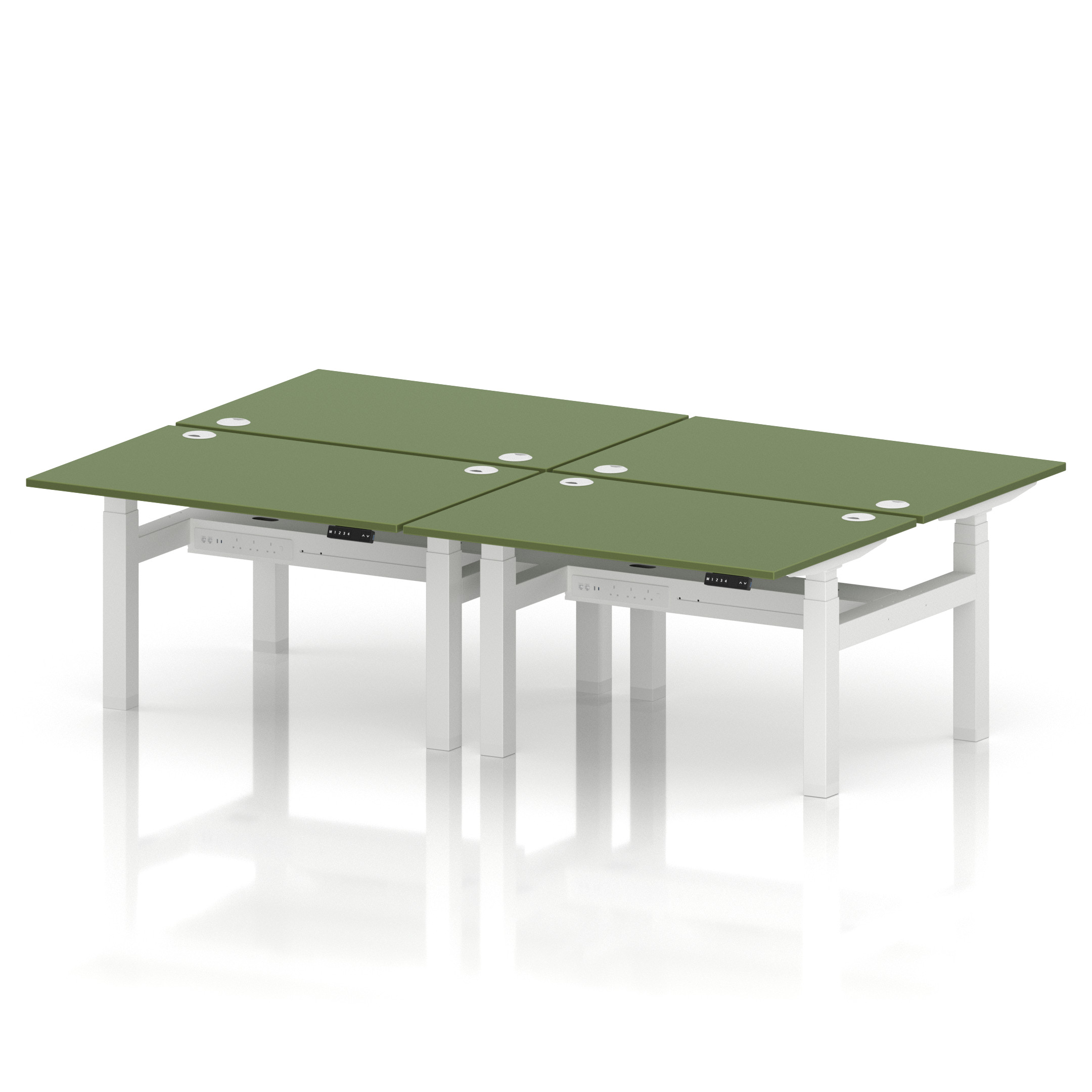 Air Back-to-Back Height Adjustable Bench Desk - 4 Person