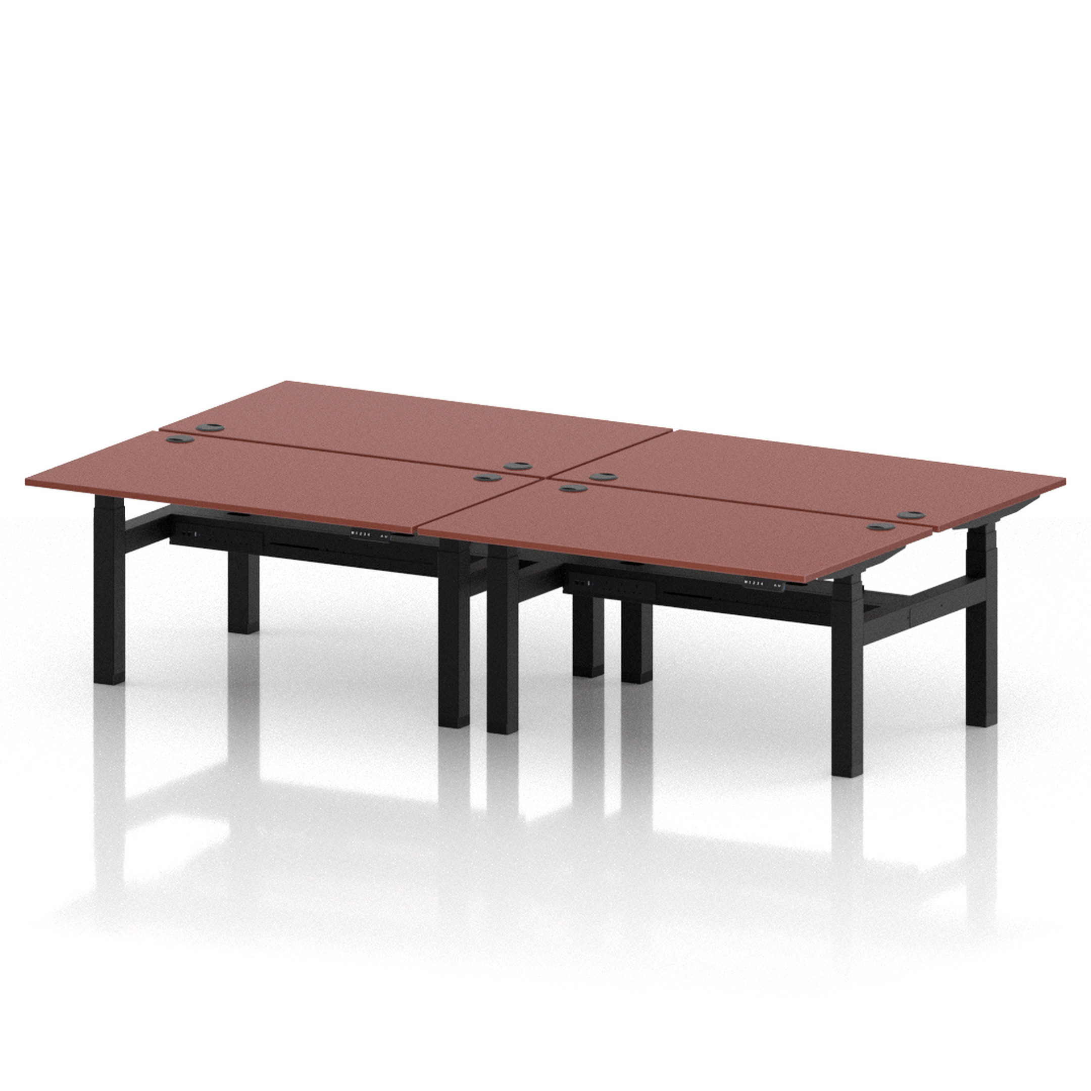 Air Back-to-Back Height Adjustable Bench Desk - 4 Person