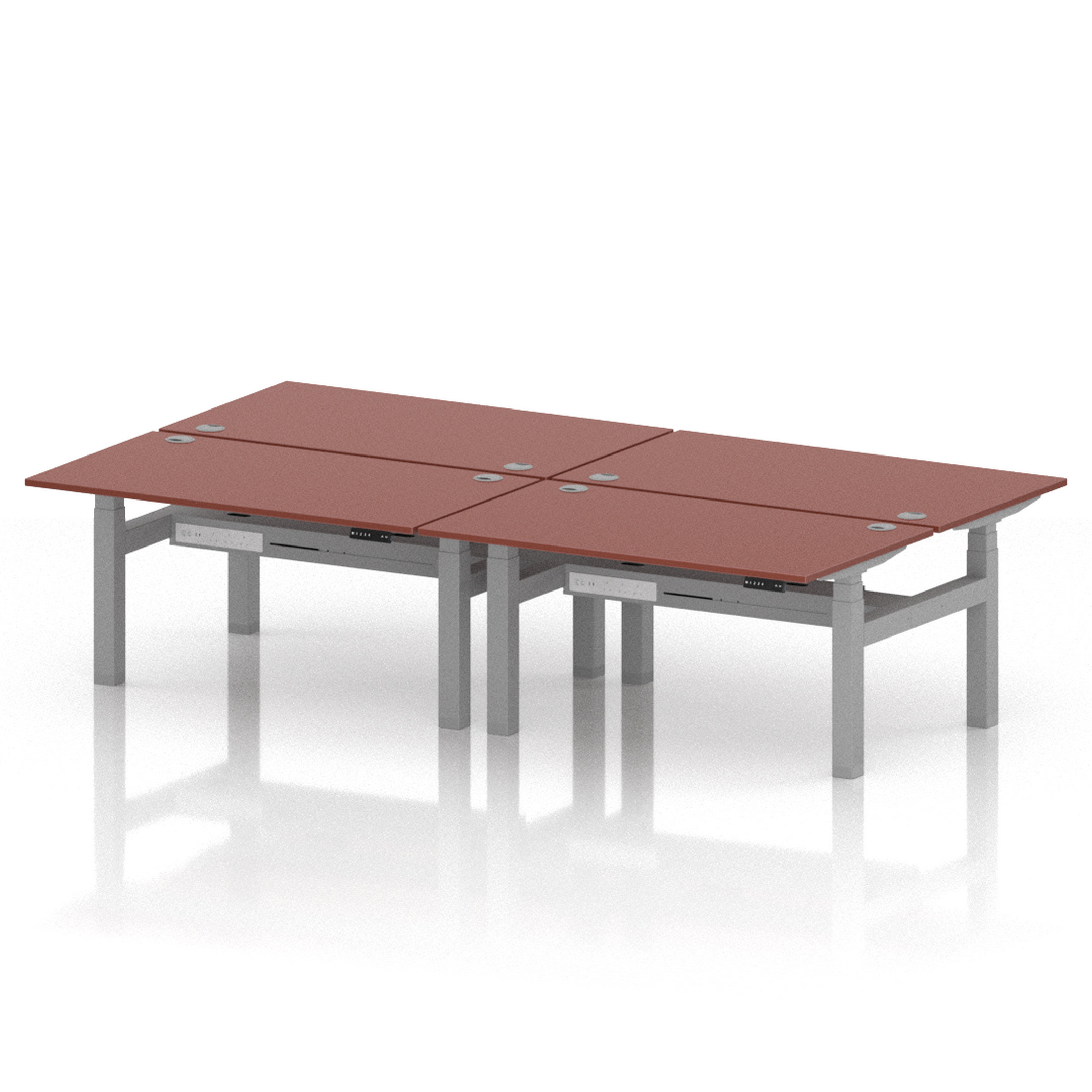 Air Back-to-Back Height Adjustable Bench Desk - 4 Person