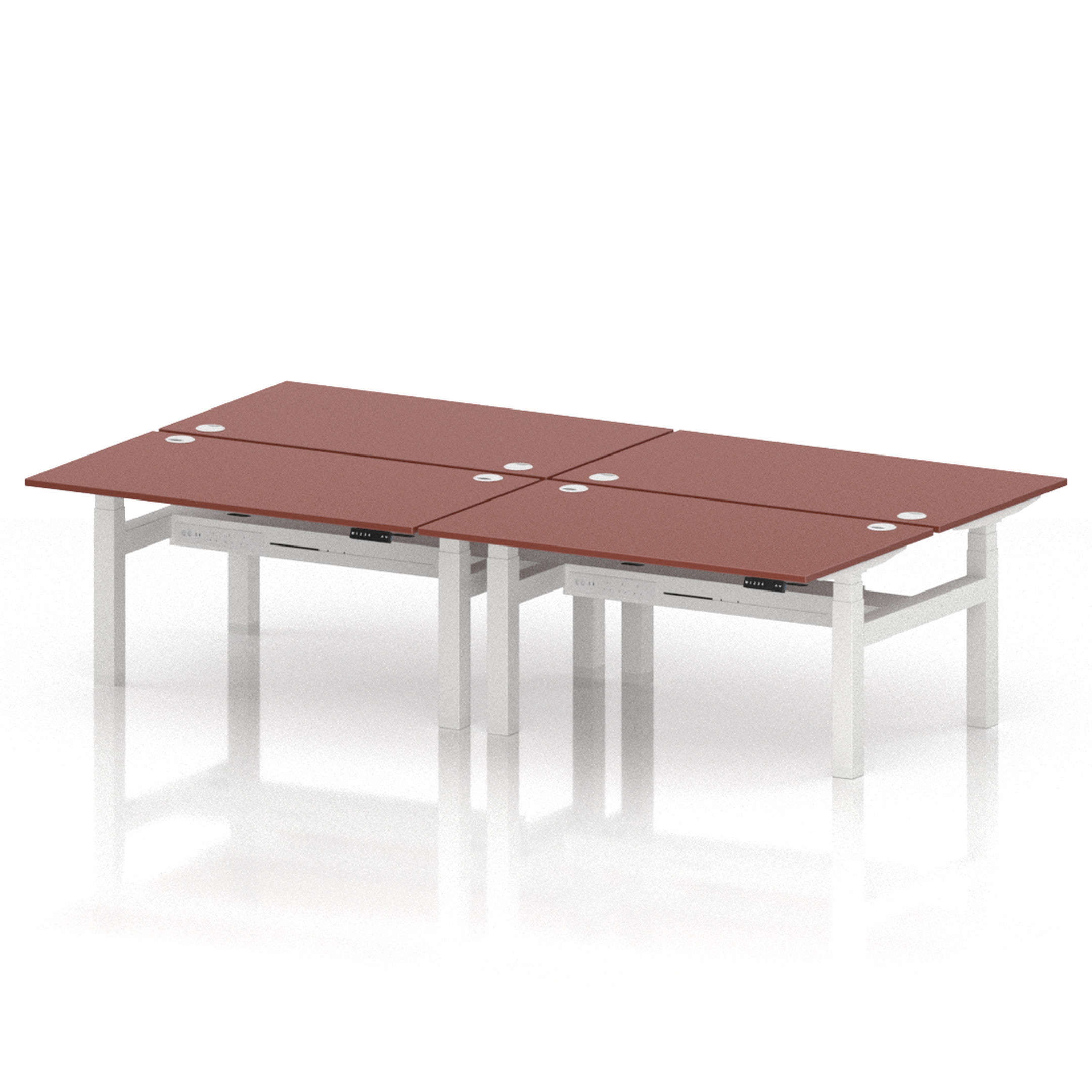 Air Back-to-Back Height Adjustable Bench Desk - 4 Person