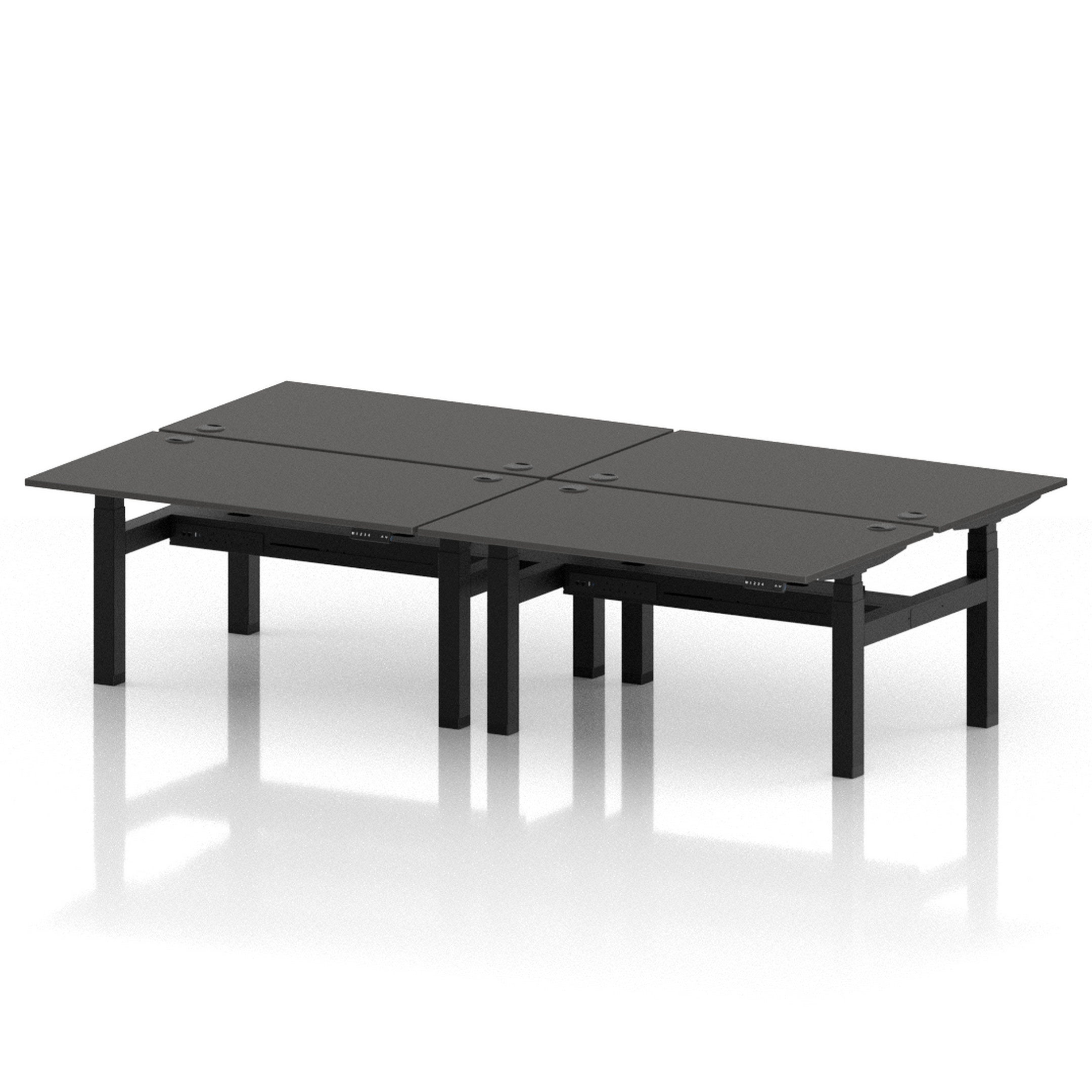 Air Back-to-Back Height Adjustable Bench Desk - 4 Person
