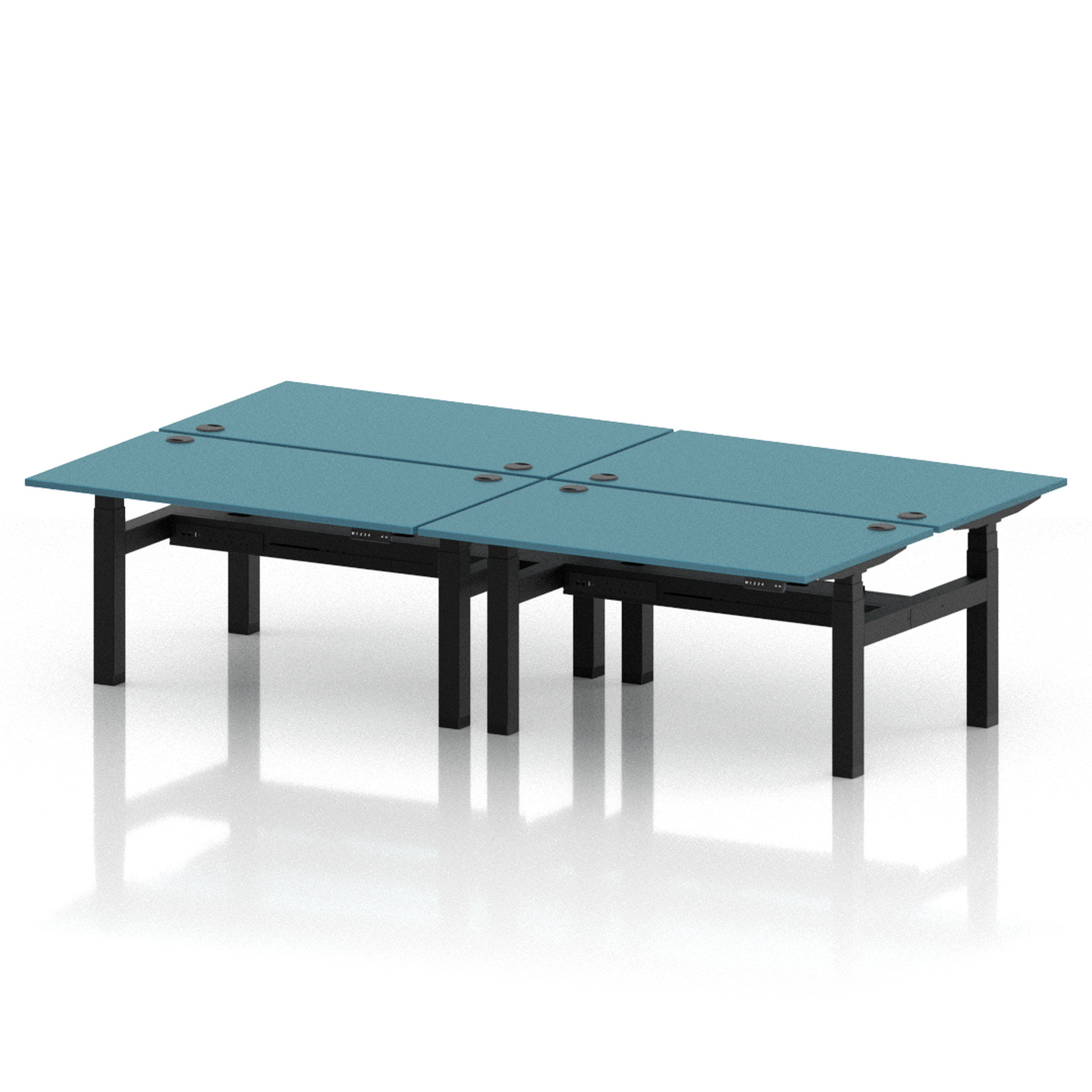 Air Back-to-Back Height Adjustable Bench Desk - 4 Person
