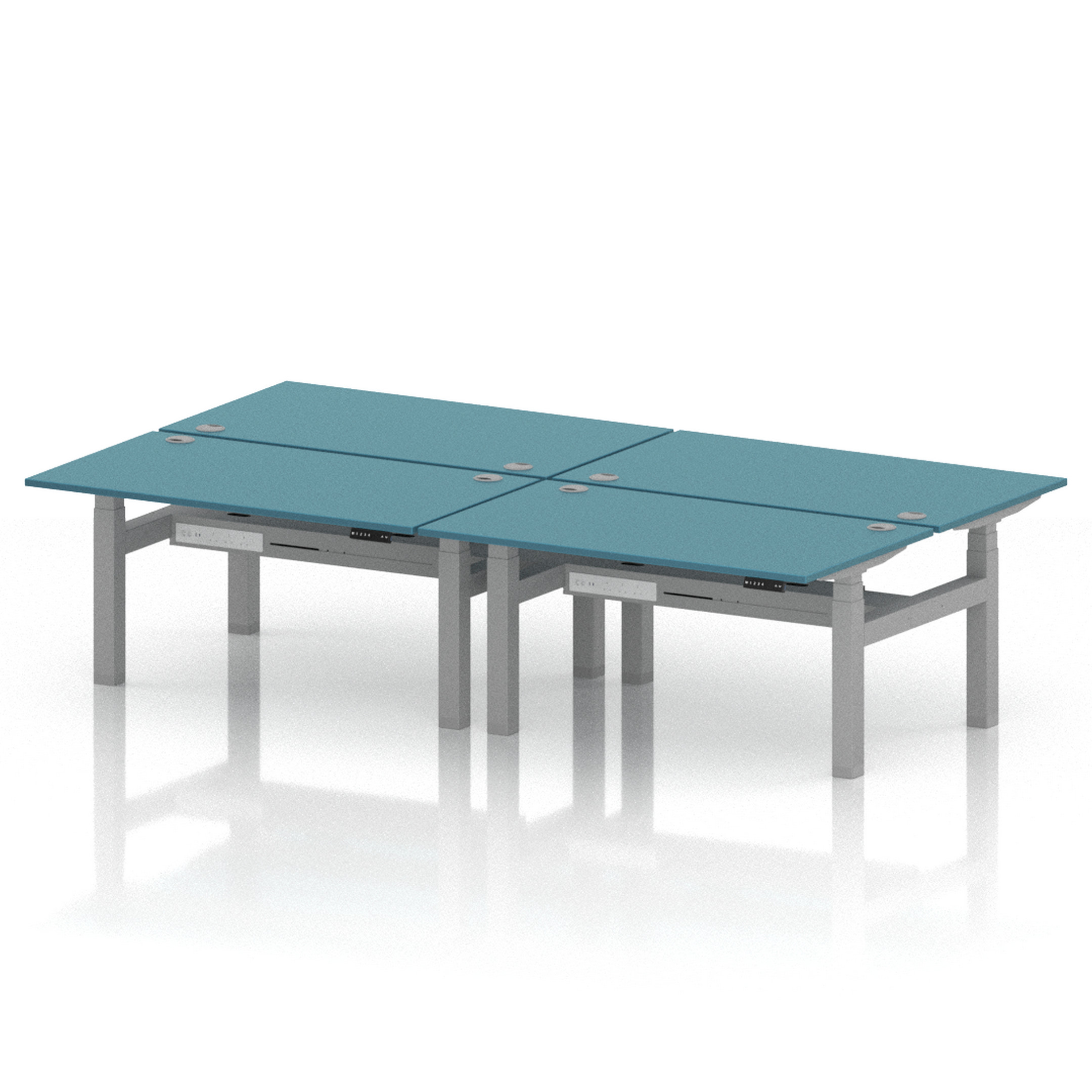 Air Back-to-Back Height Adjustable Bench Desk - 4 Person
