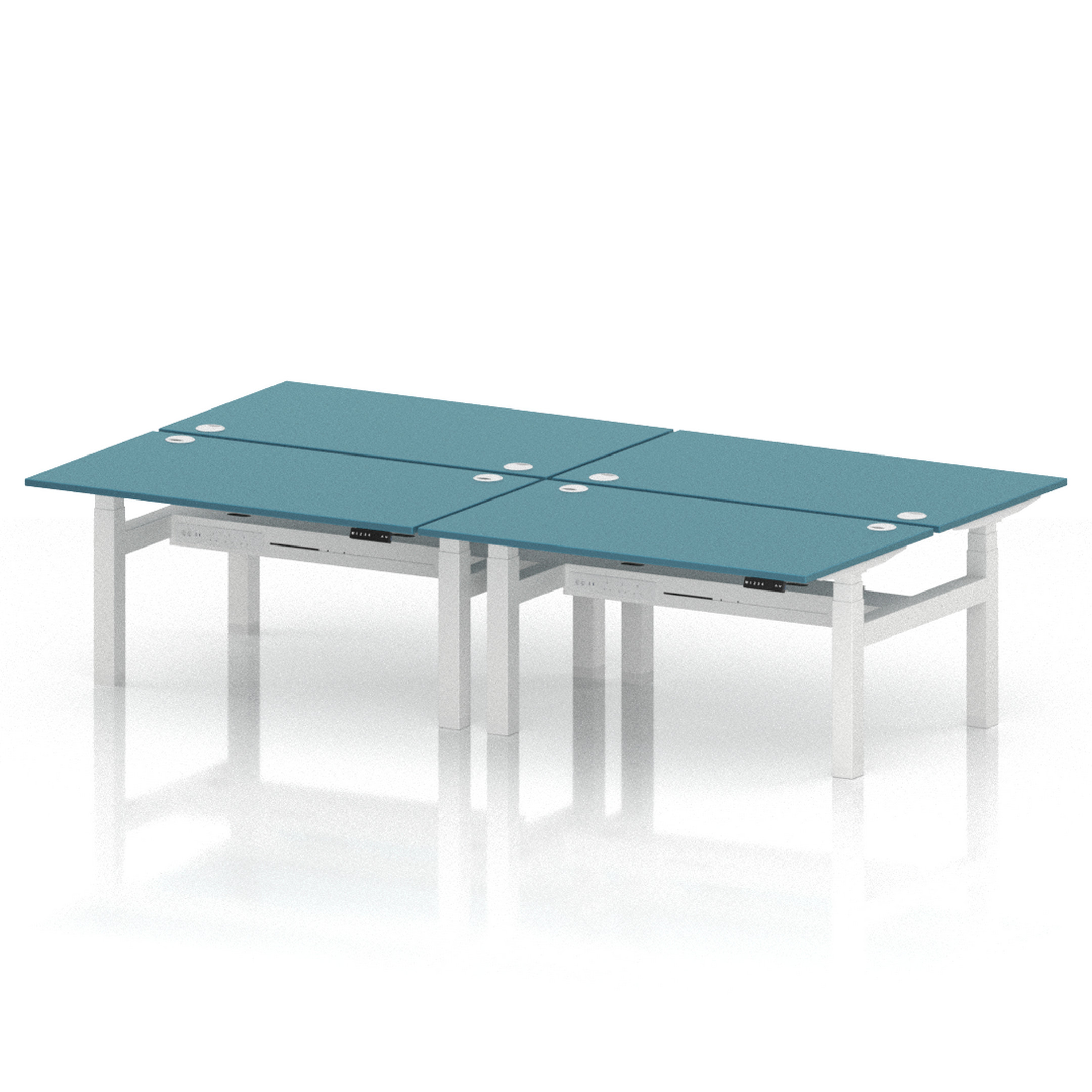 Air Back-to-Back Height Adjustable Bench Desk - 4 Person