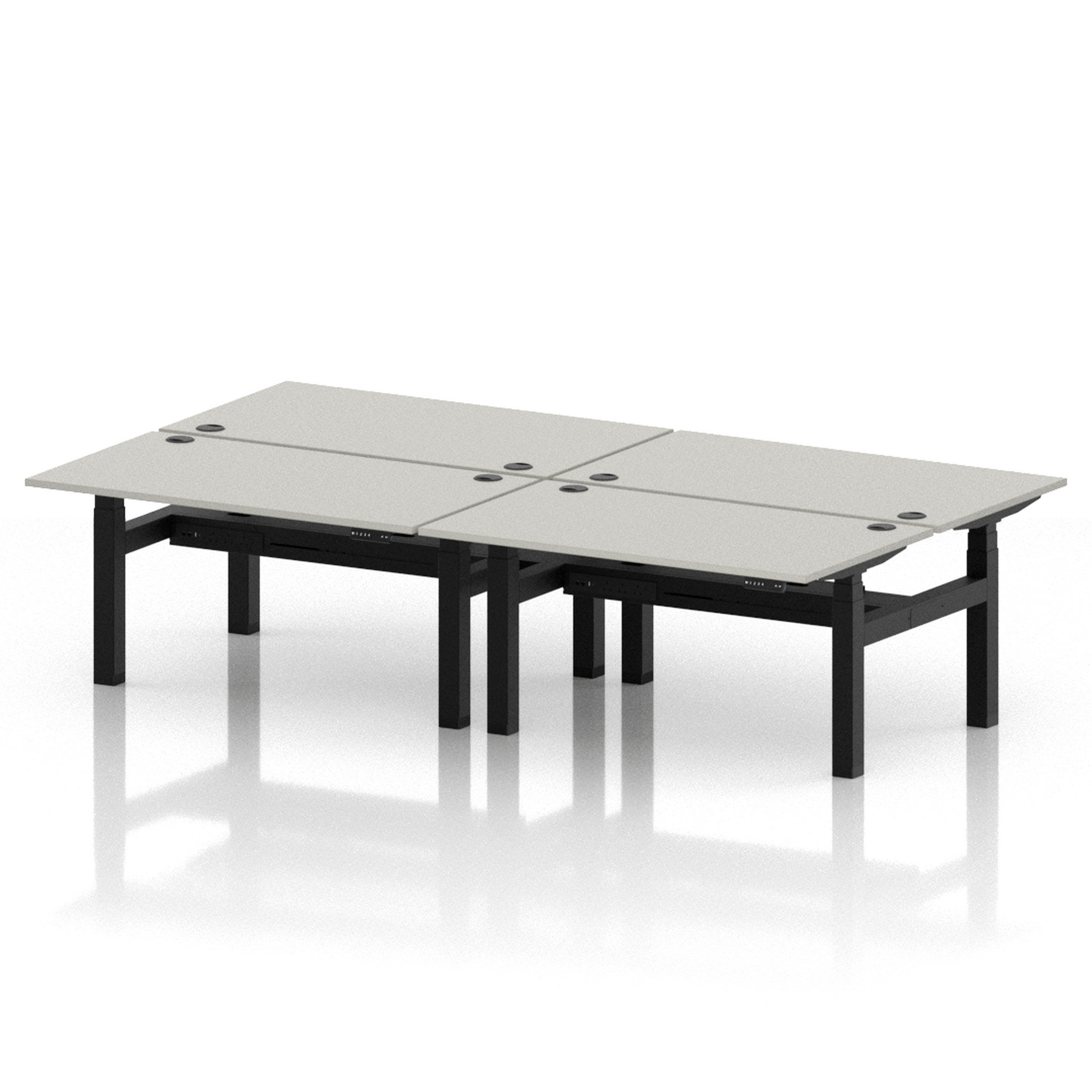 Air Back-to-Back Height Adjustable Bench Desk - 4 Person