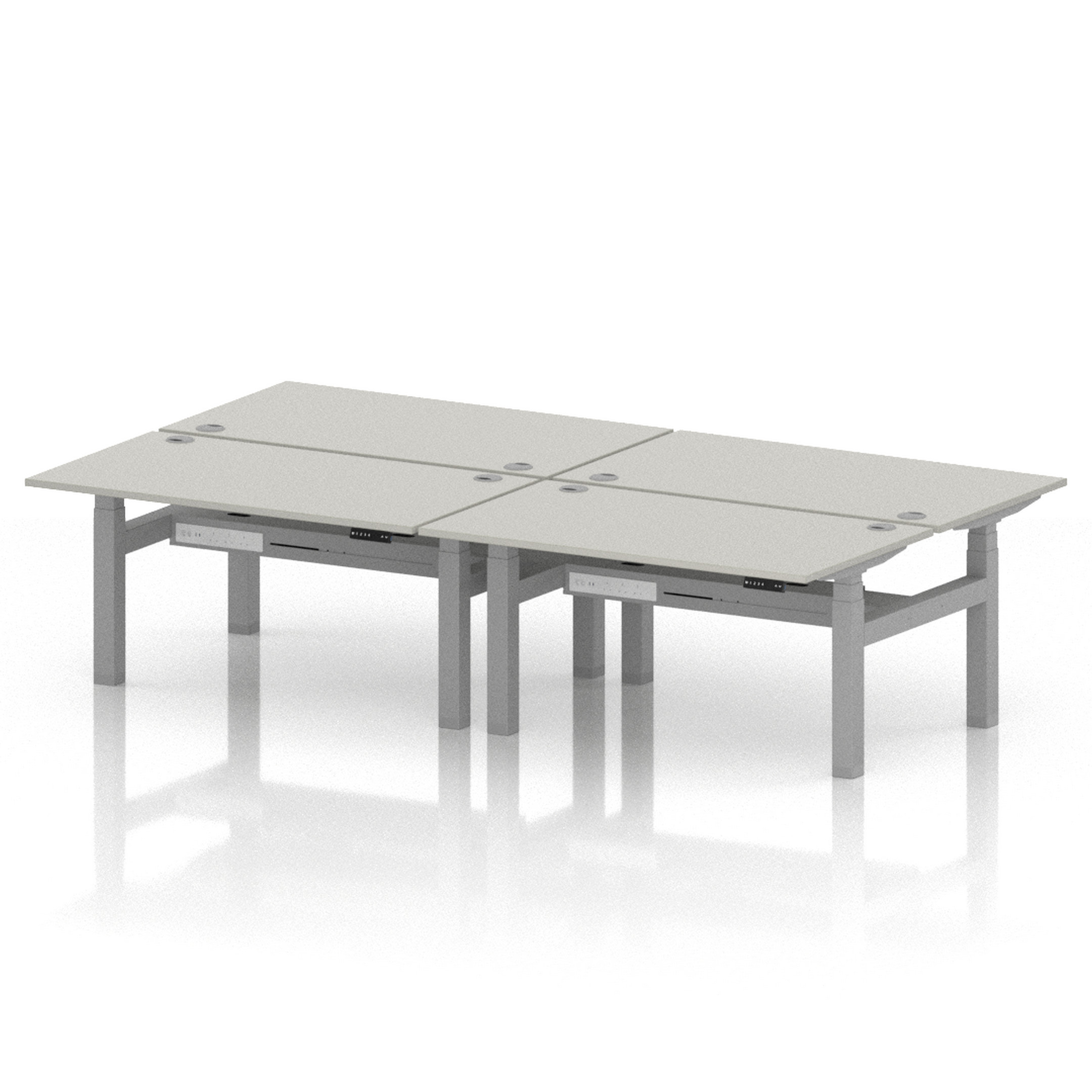 Air Back-to-Back Height Adjustable Bench Desk - 4 Person