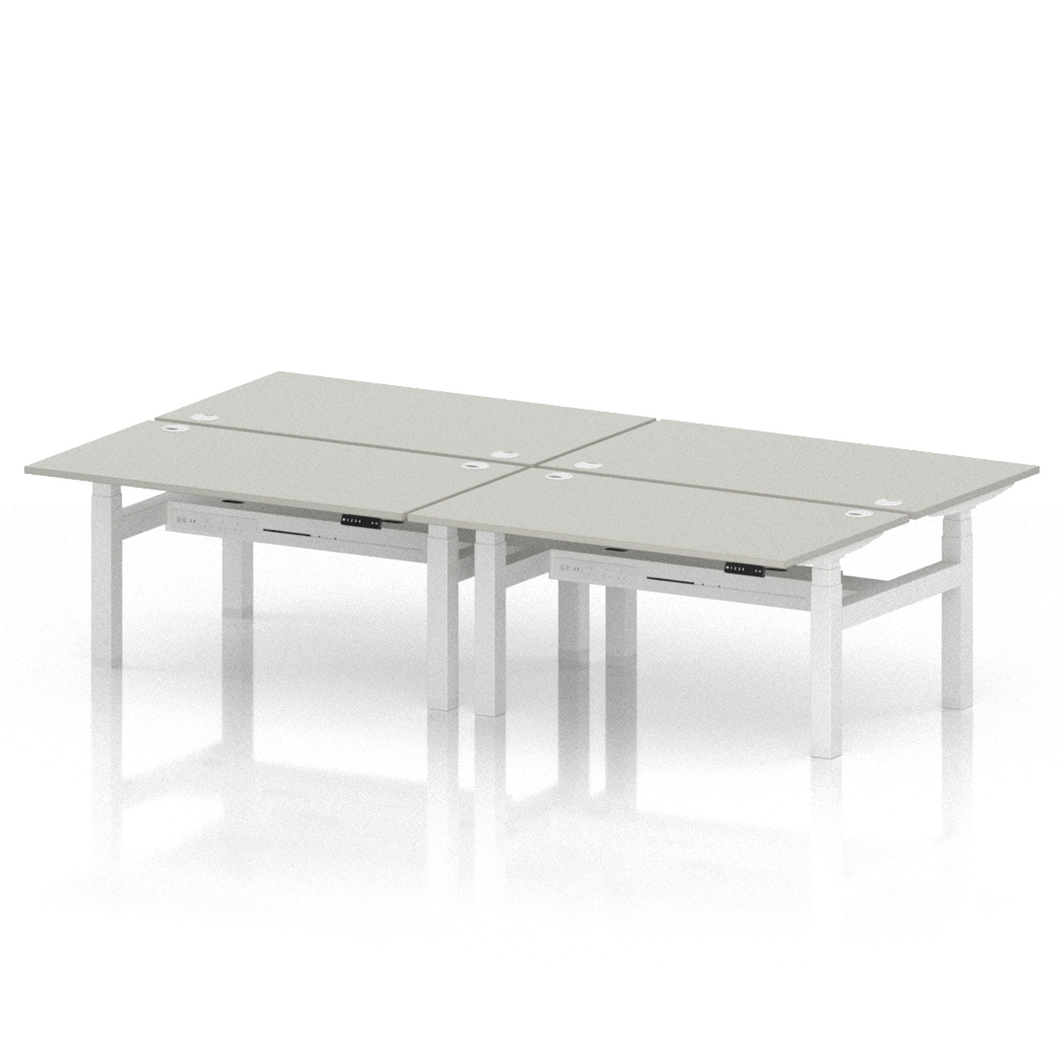 Air Back-to-Back Height Adjustable Bench Desk - 4 Person