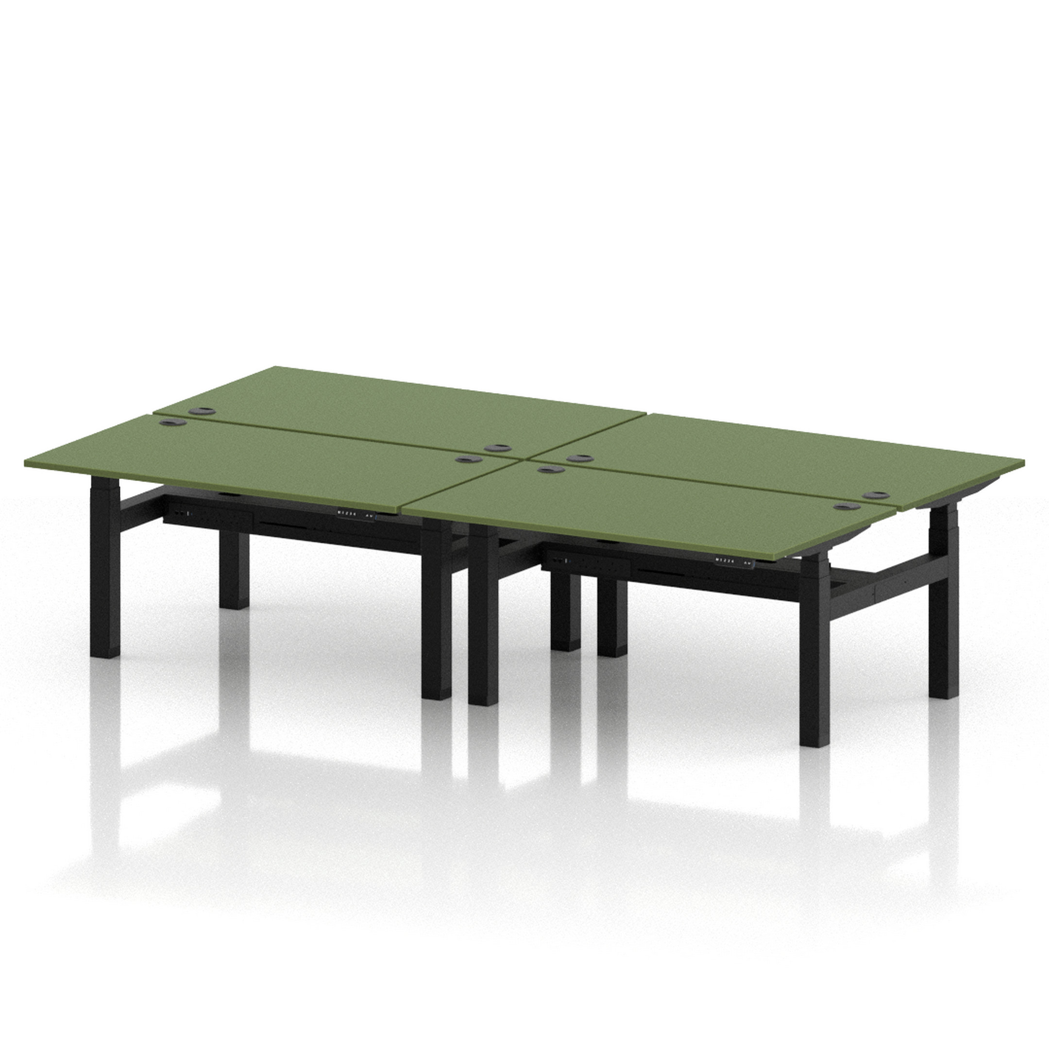 Air Back-to-Back Height Adjustable Bench Desk - 4 Person