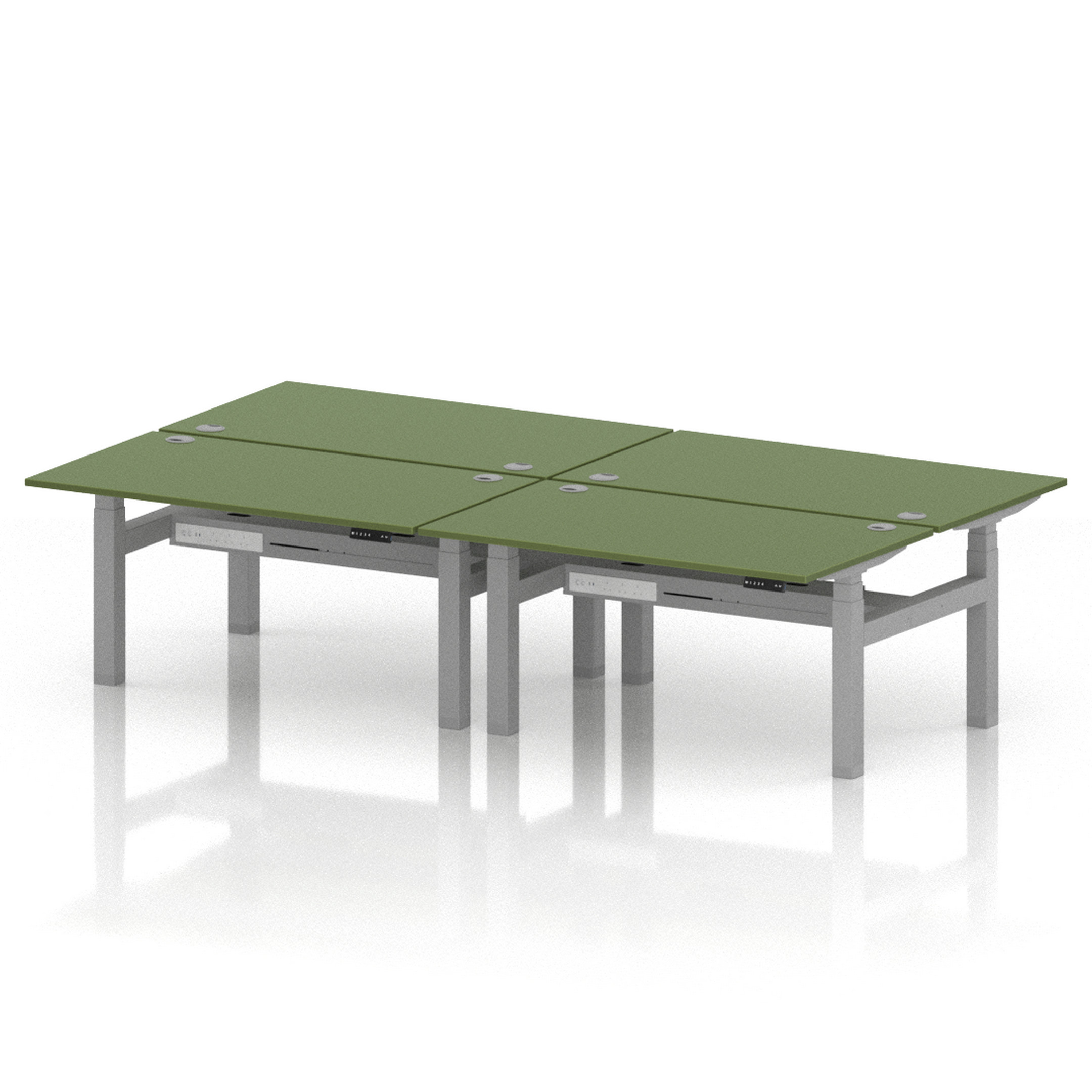 Air Back-to-Back Height Adjustable Bench Desk - 4 Person