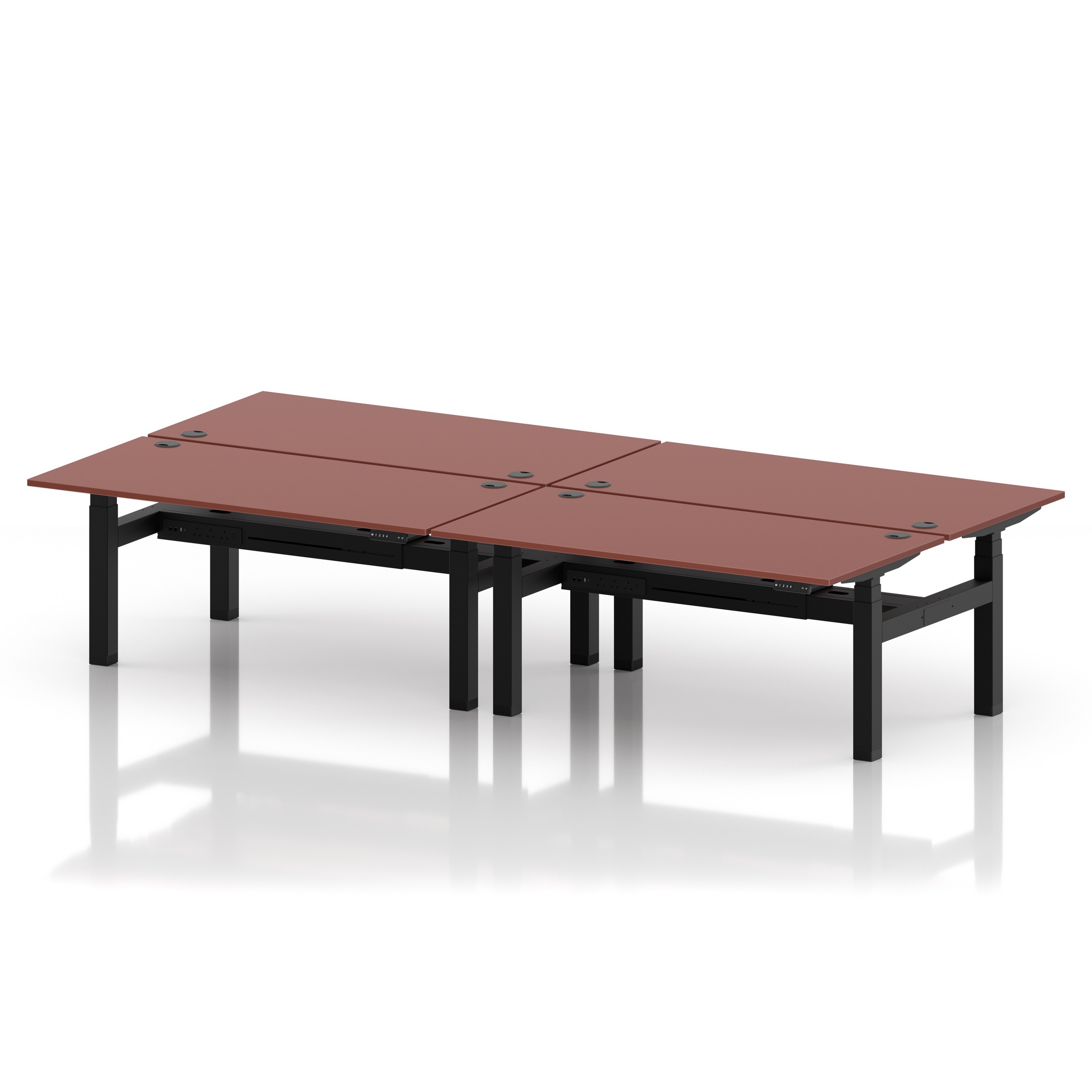 Air Back-to-Back Height Adjustable Bench Desk - 4 Person