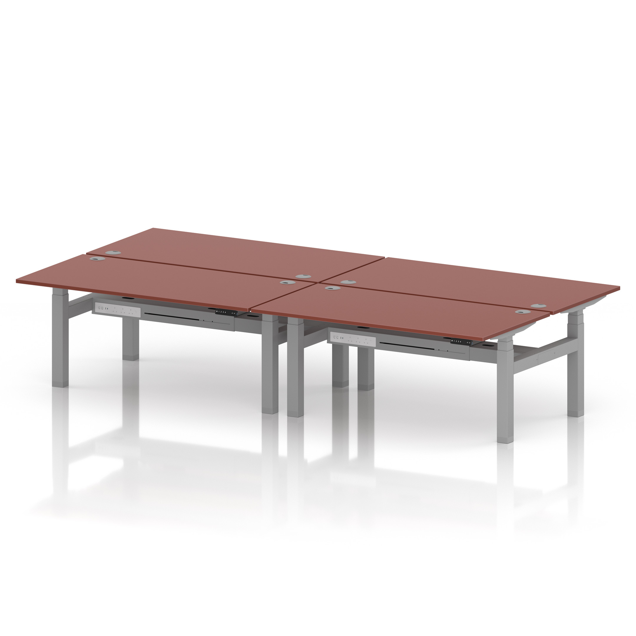 Air Back-to-Back Height Adjustable Bench Desk - 4 Person