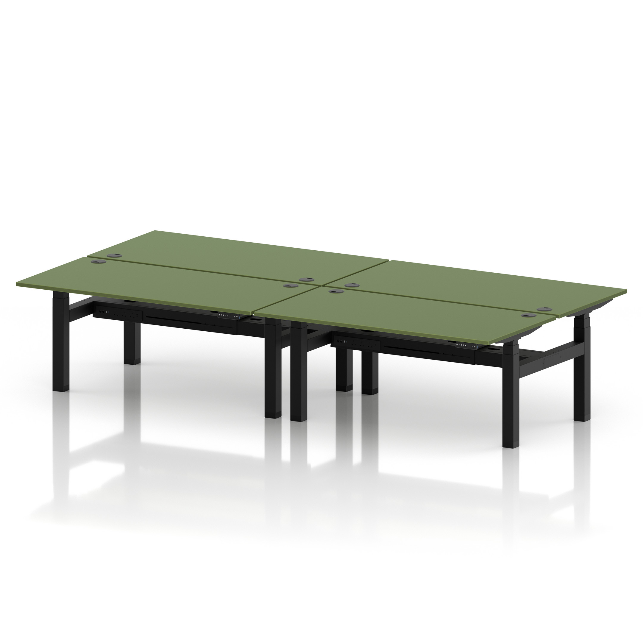 Air Back-to-Back Height Adjustable Bench Desk - 4 Person