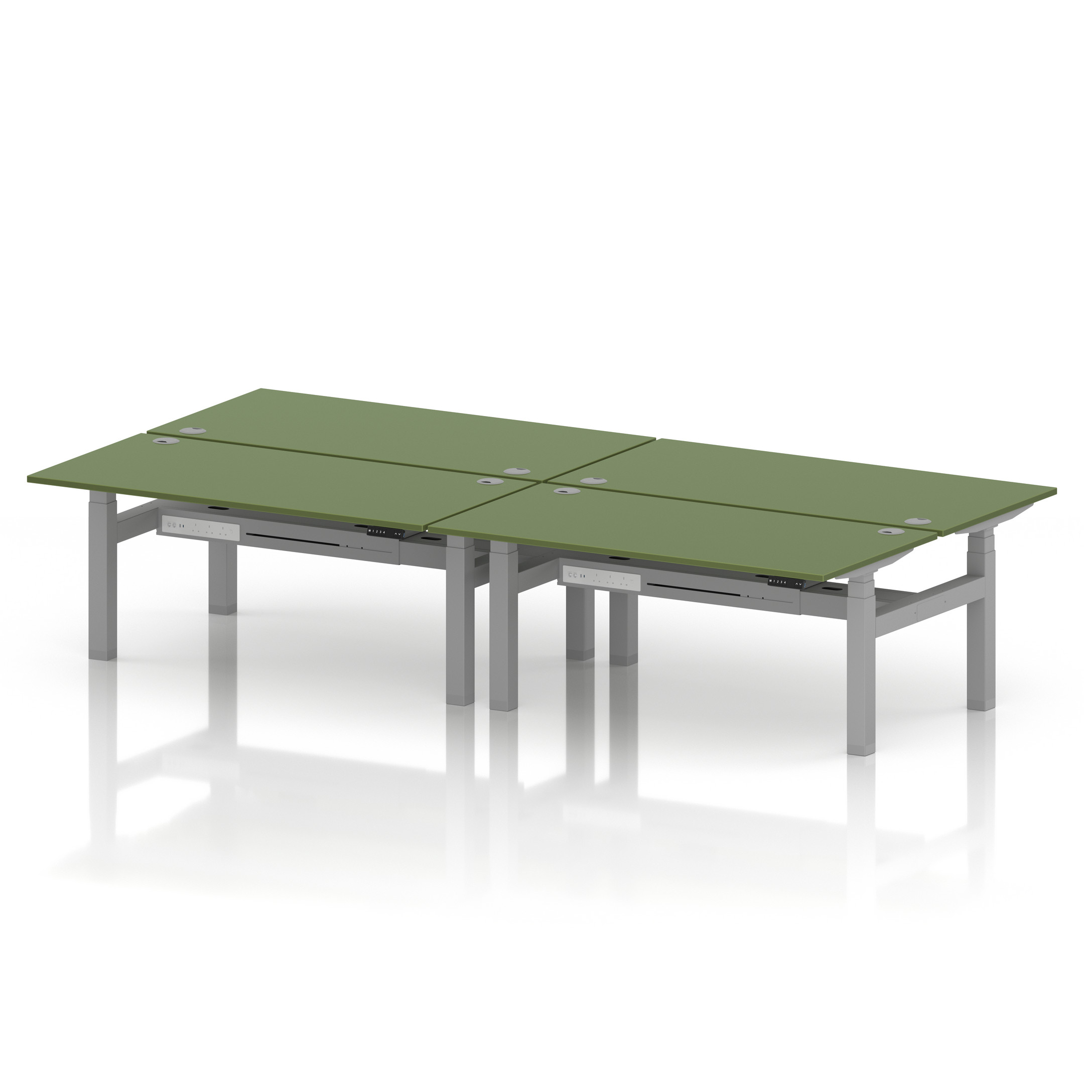 Air Back-to-Back Height Adjustable Bench Desk - 4 Person
