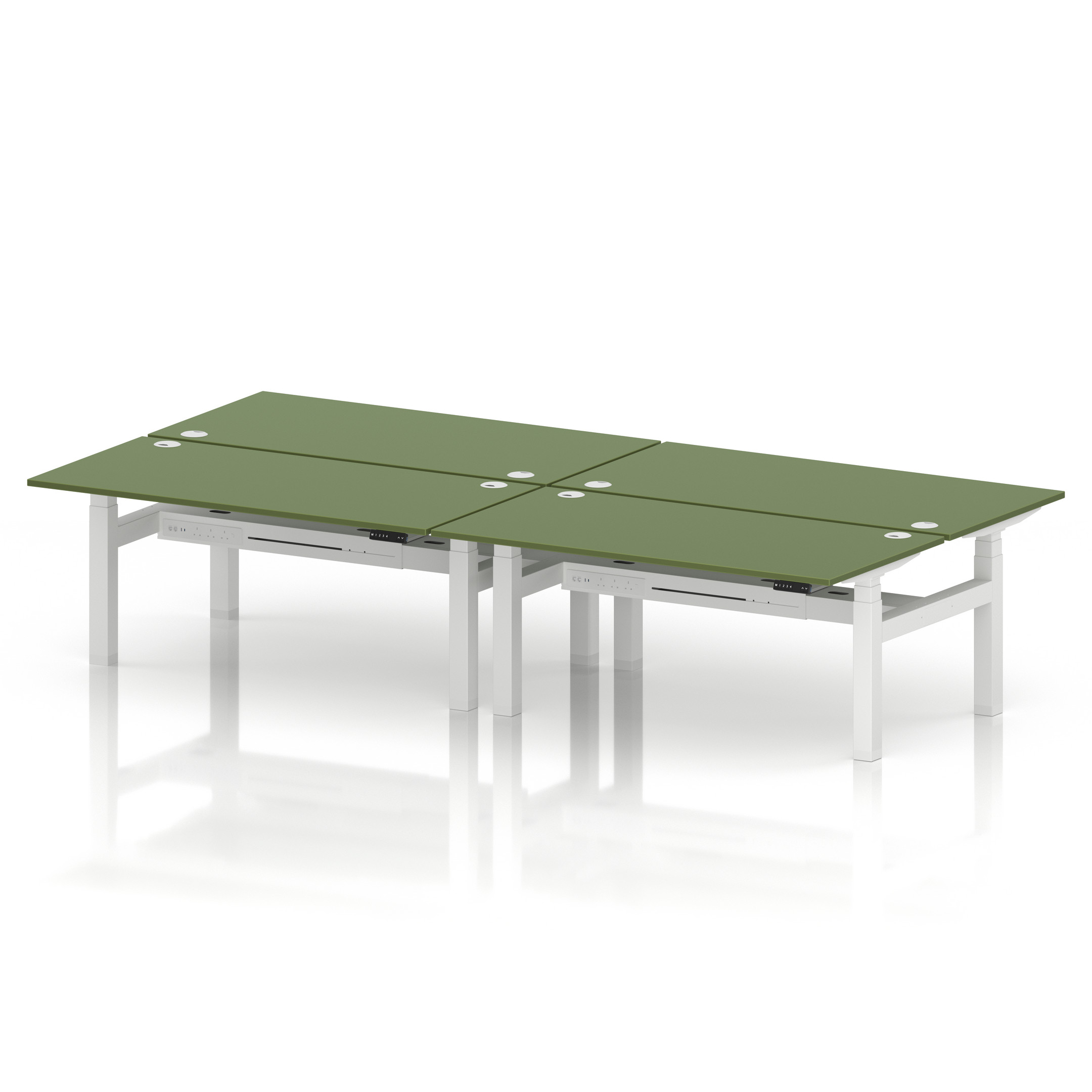 Air Back-to-Back Height Adjustable Bench Desk - 4 Person