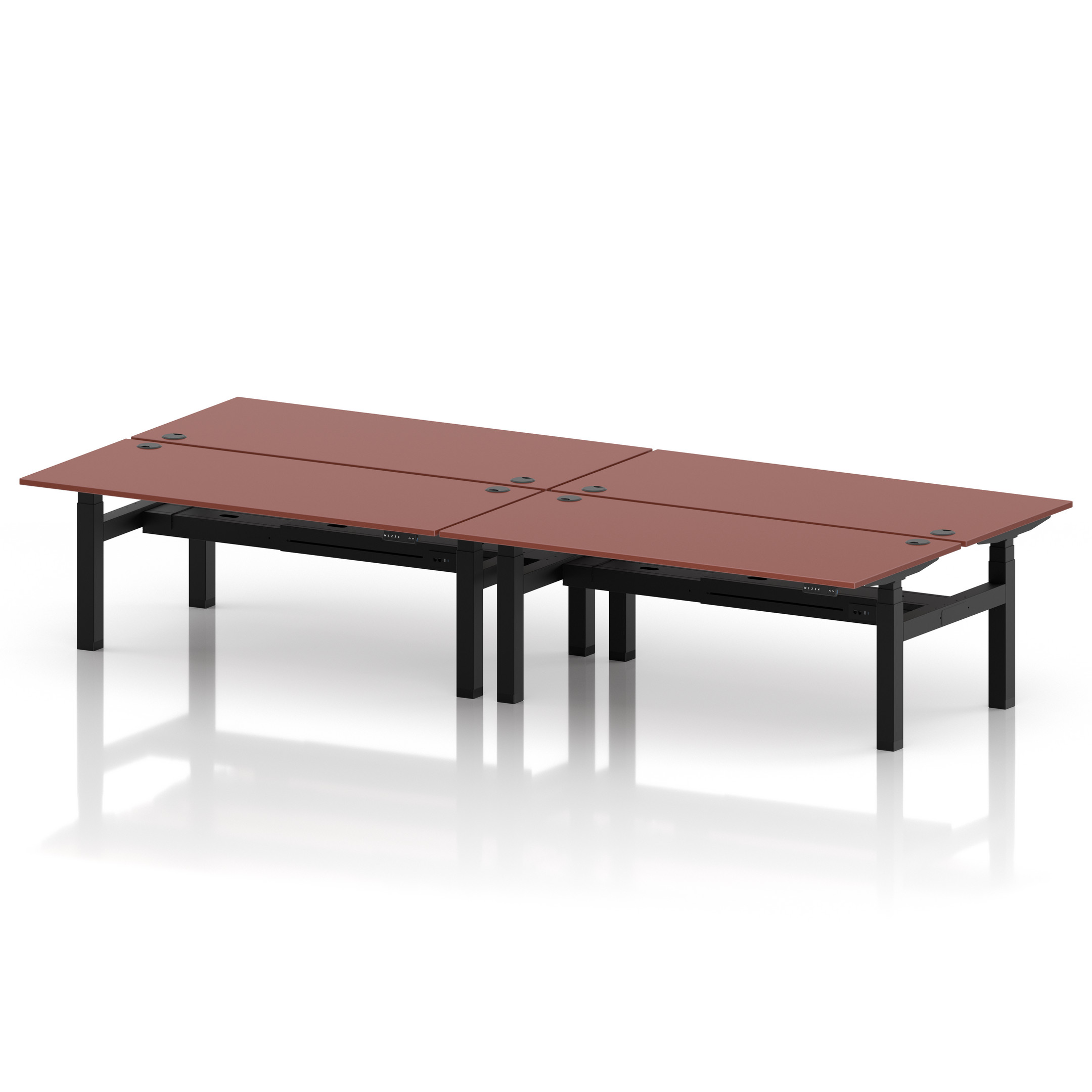 Air Back-to-Back Height Adjustable Bench Desk - 4 Person