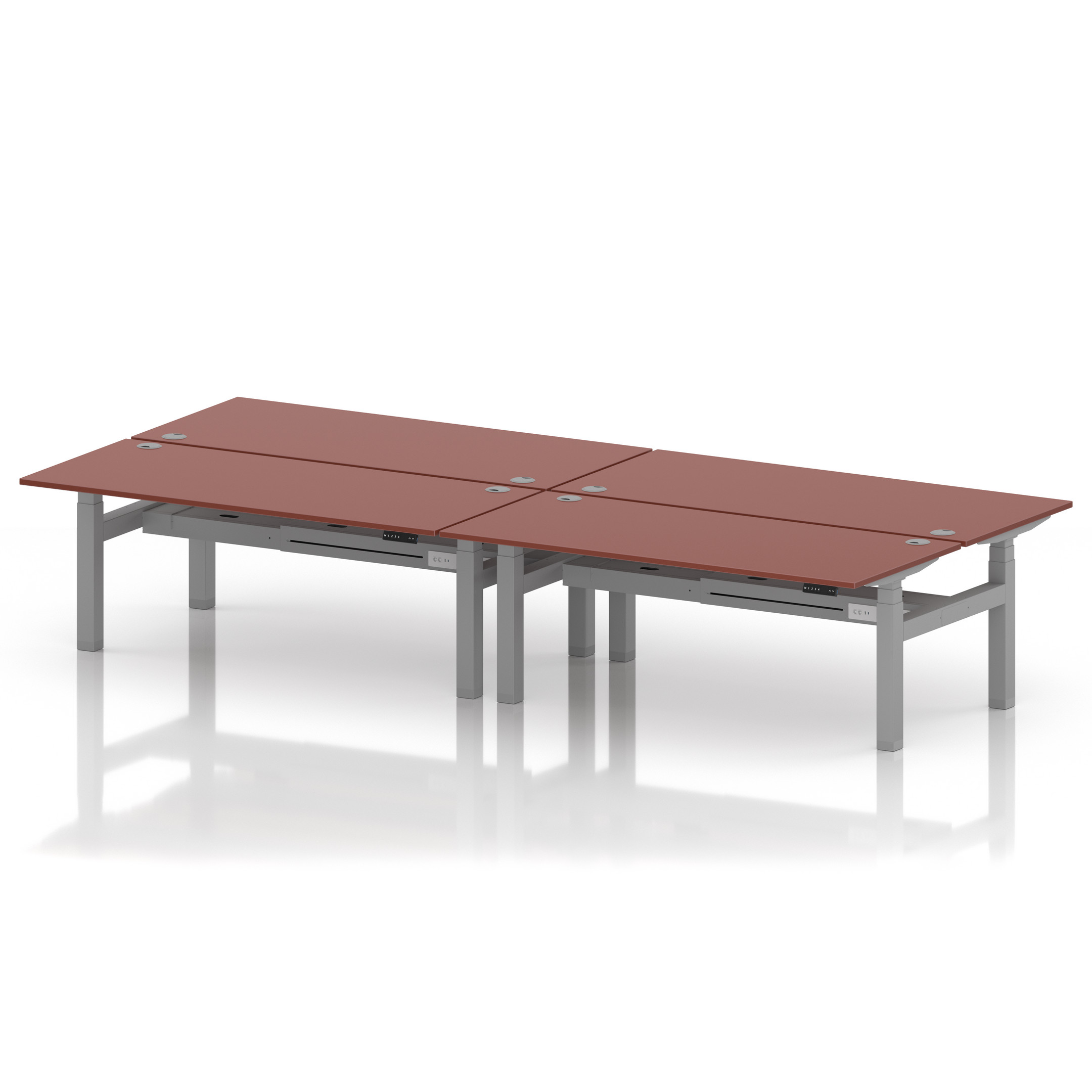 Air Back-to-Back Height Adjustable Bench Desk - 4 Person