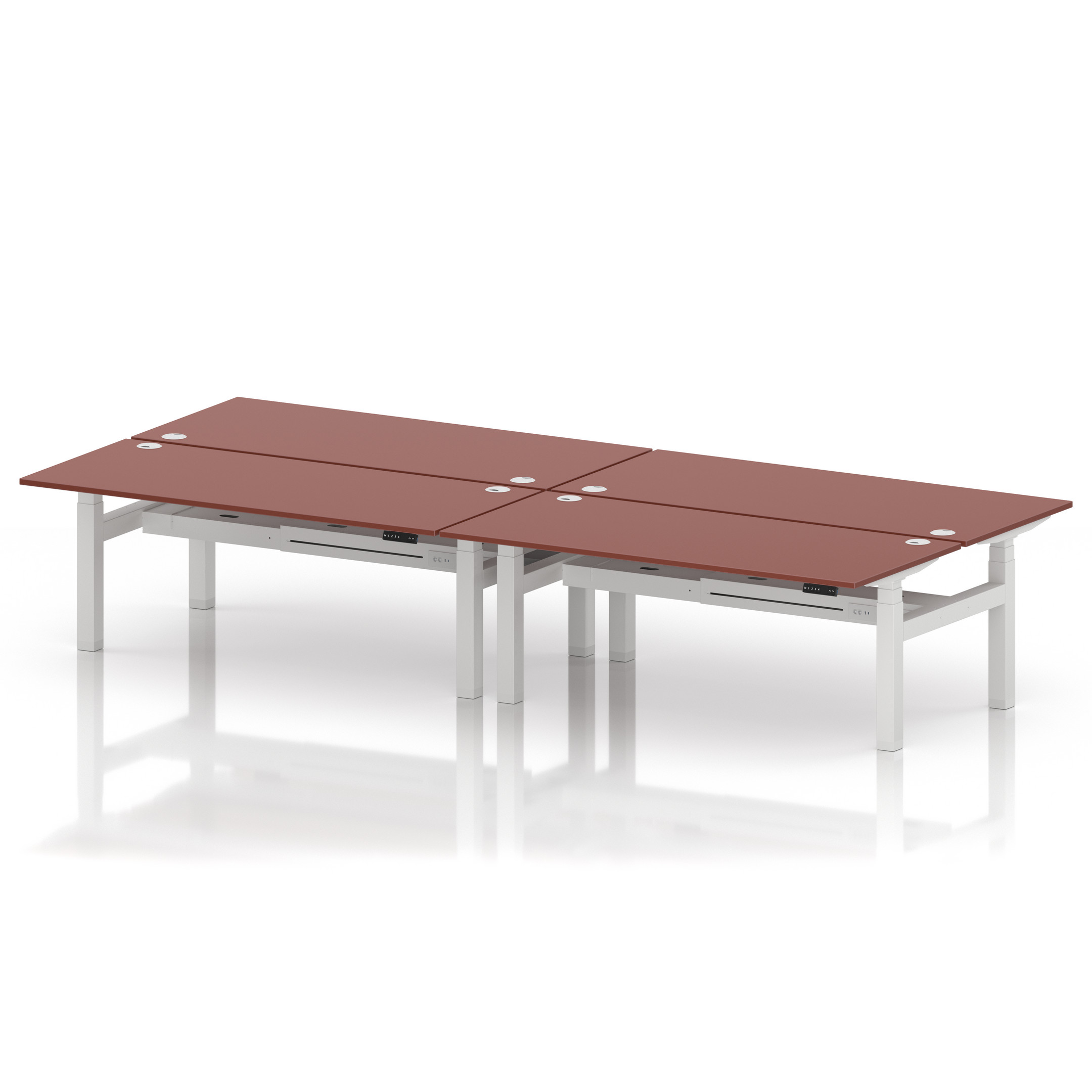 Air Back-to-Back Height Adjustable Bench Desk - 4 Person