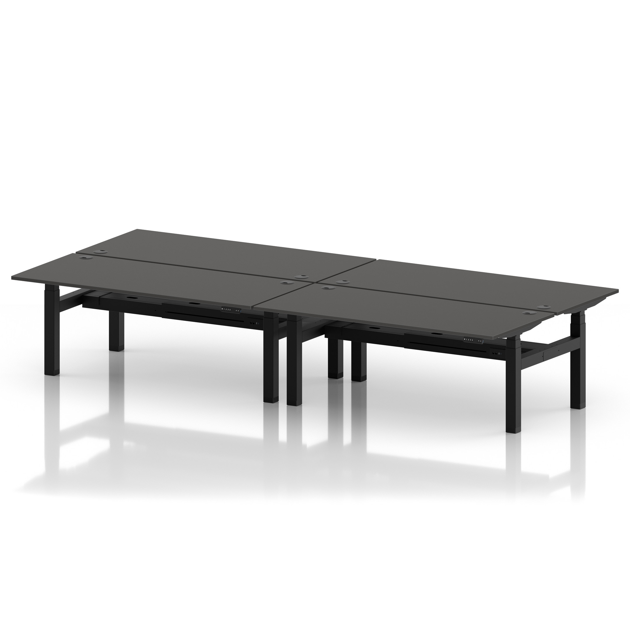 Air Back-to-Back Height Adjustable Bench Desk - 4 Person