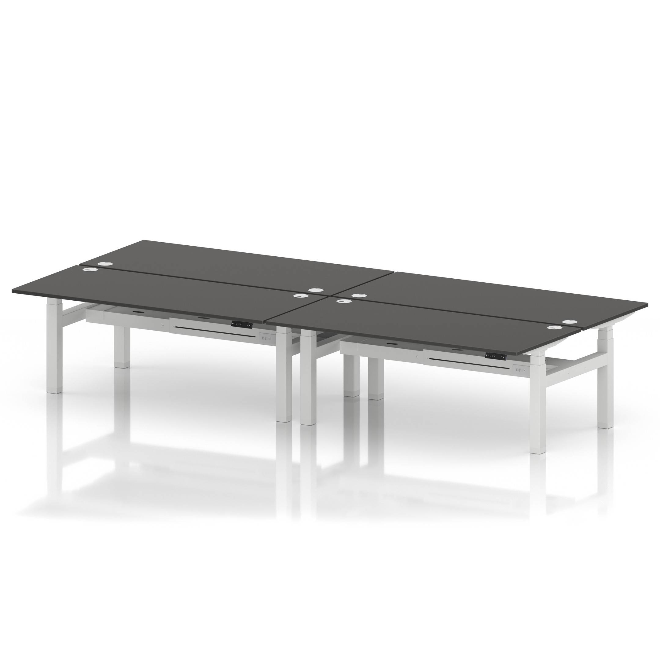 Air Back-to-Back Height Adjustable Bench Desk - 4 Person