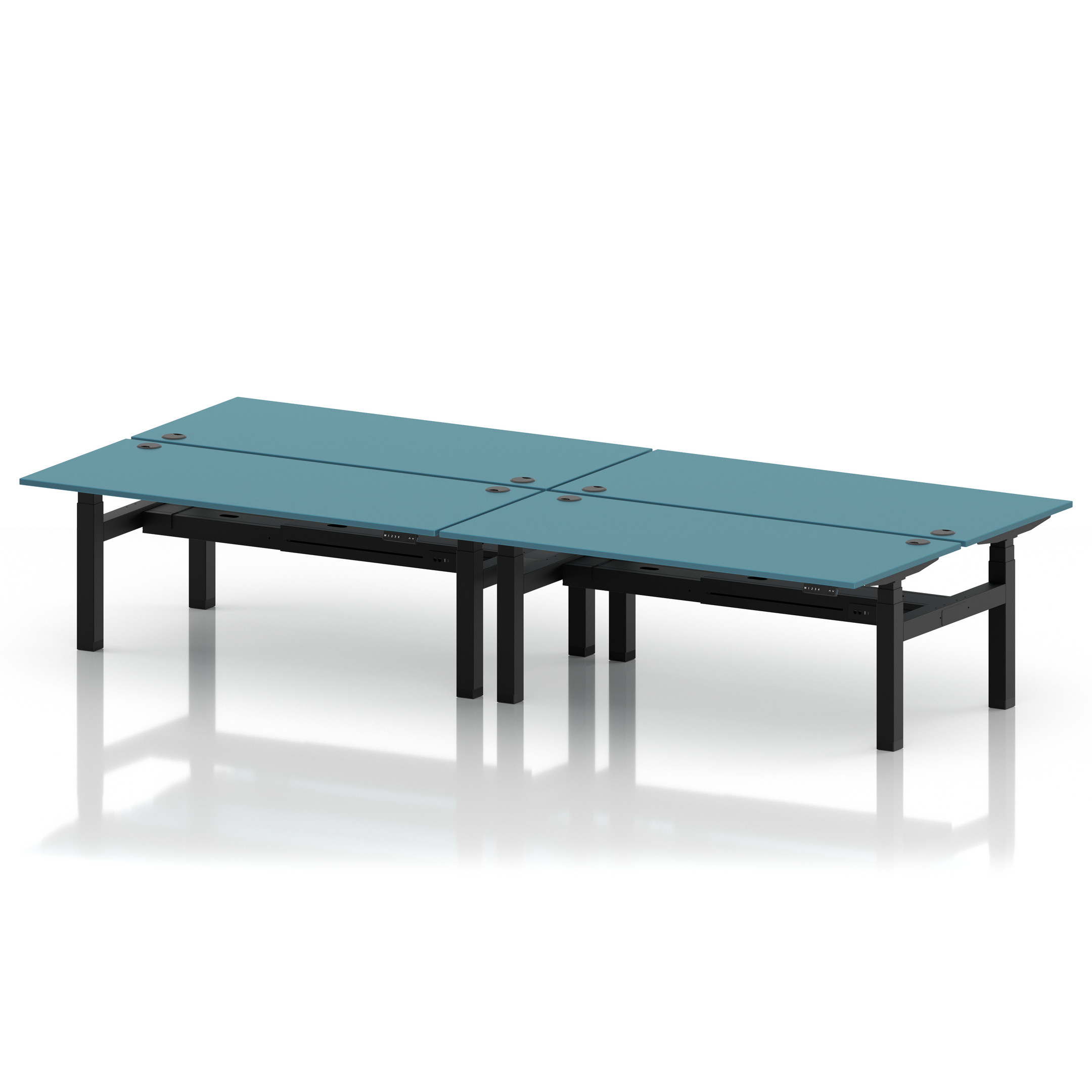 Air Back-to-Back Height Adjustable Bench Desk - 4 Person