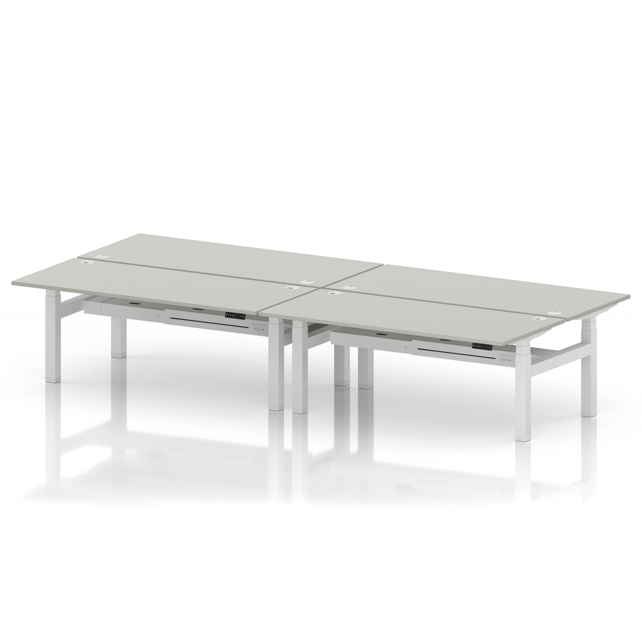 Air Back-to-Back Height Adjustable Bench Desk - 4 Person