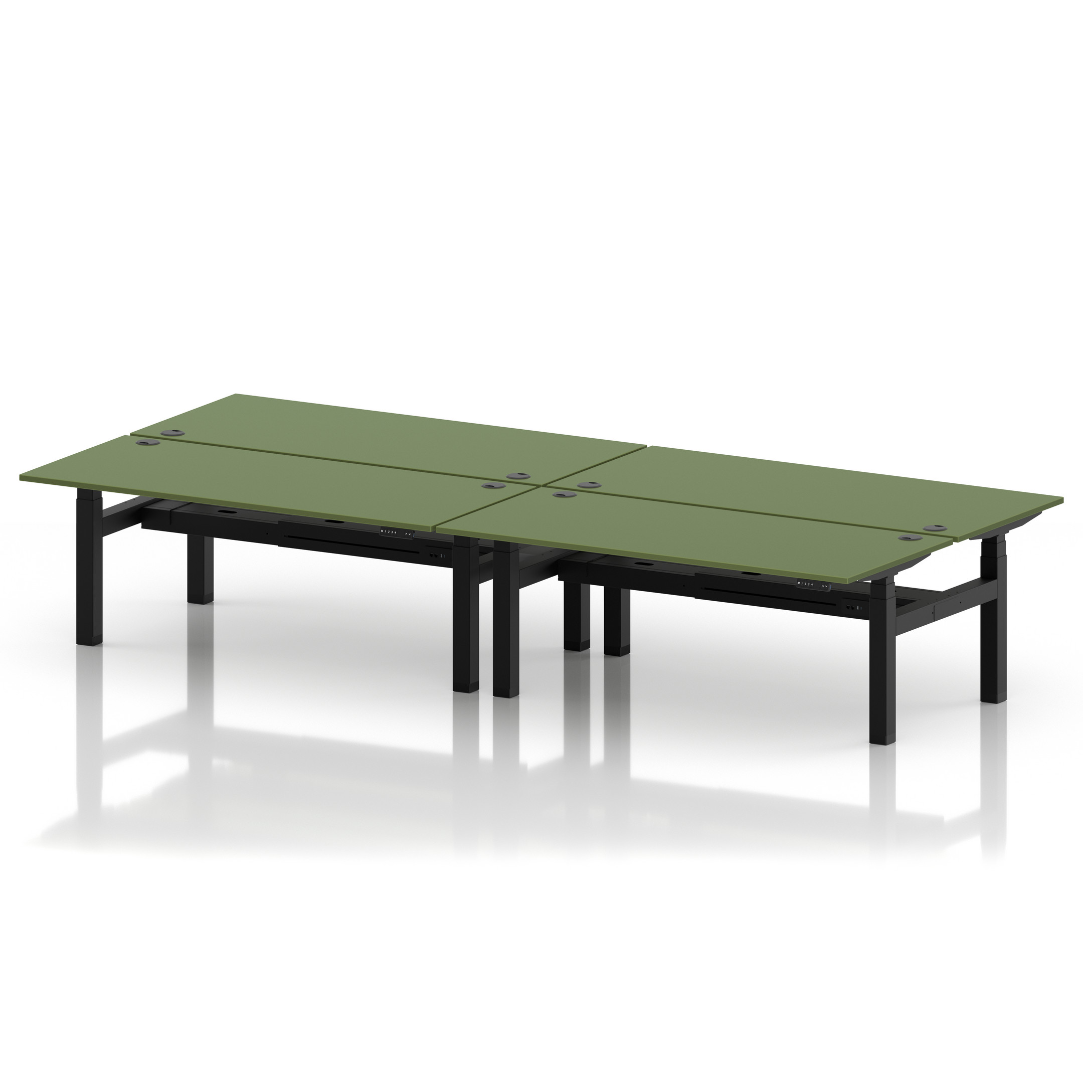 Air Back-to-Back Height Adjustable Bench Desk - 4 Person